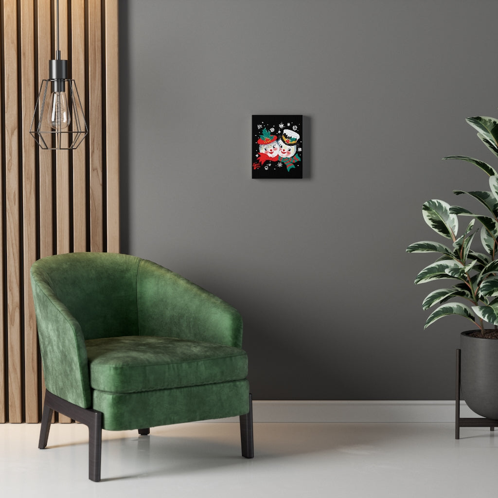 Snowed In - Black Canvas Print