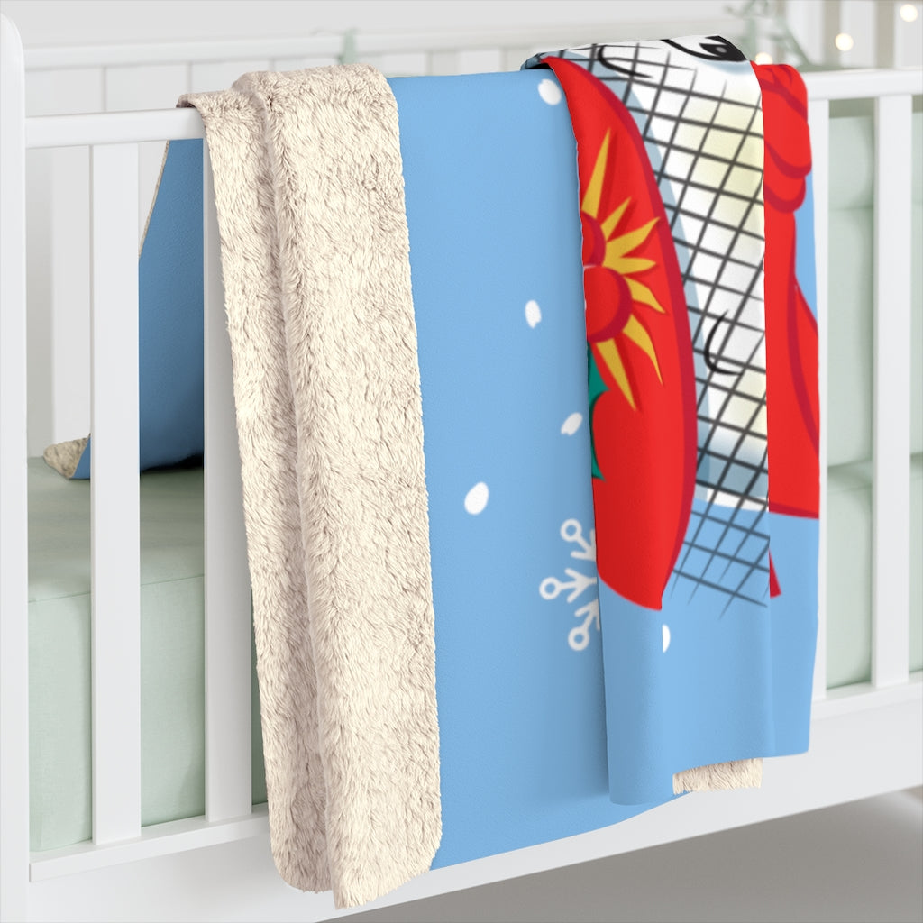 Snowed In - Powder Blue - Sherpa Fleece Blanket