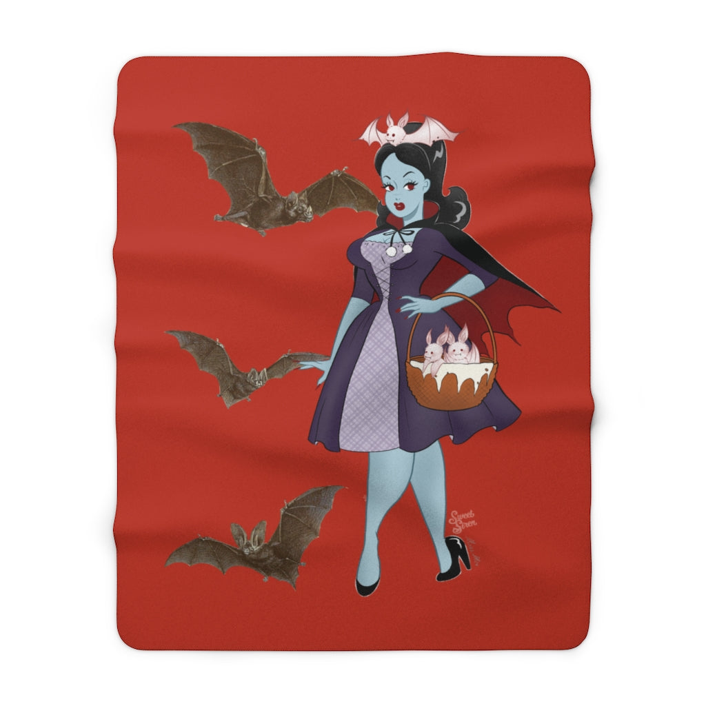 Vampire Bat Babe - Sherpa Fleece Blanket