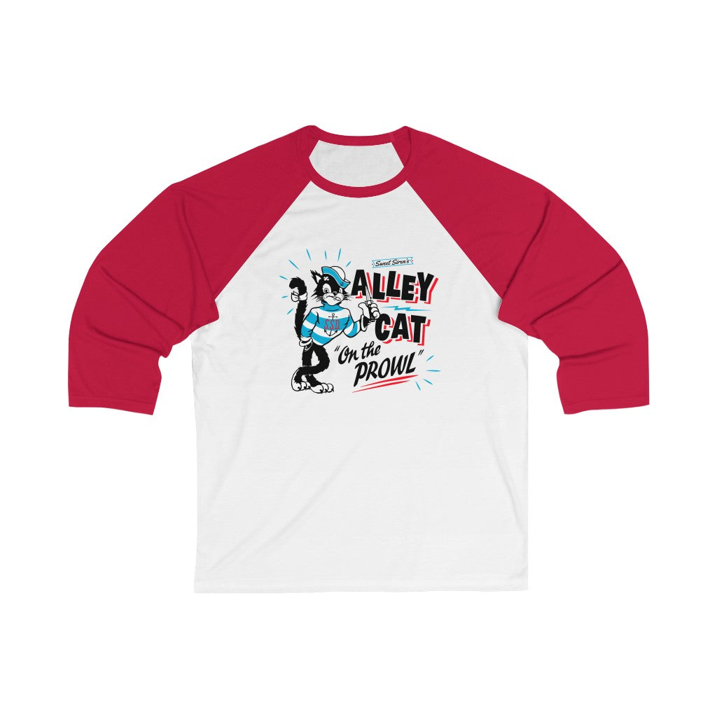 Alley Cat on the Prowl - Unisex 3/4 Sleeve Baseball Tee
