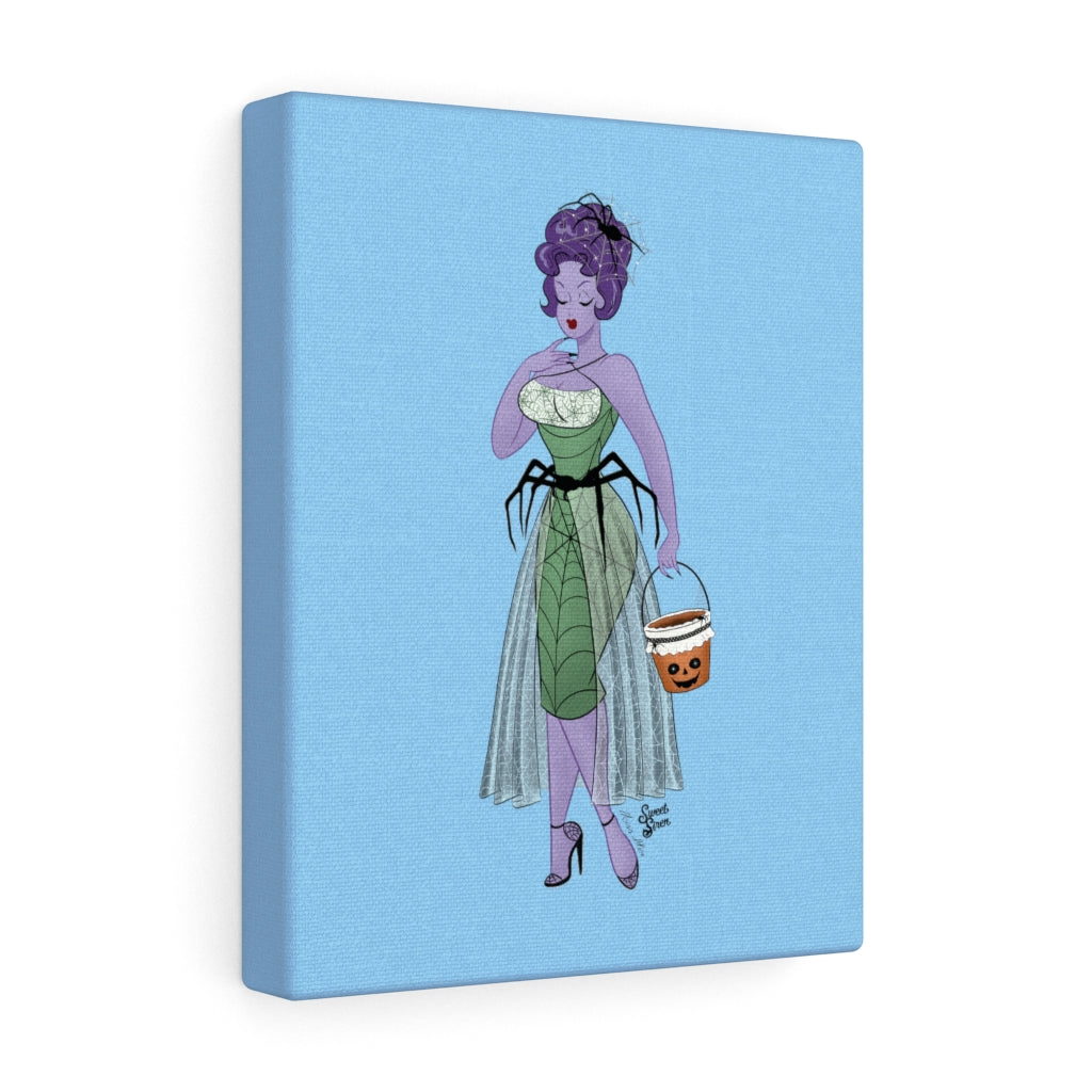 Copy of Spiderweb Babe - 8"x10" Canvas - Powder Blue