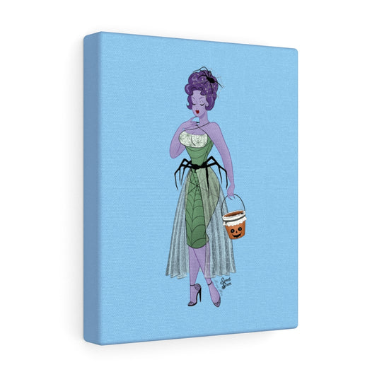 Copy of Spiderweb Babe - 8"x10" Canvas - Powder Blue