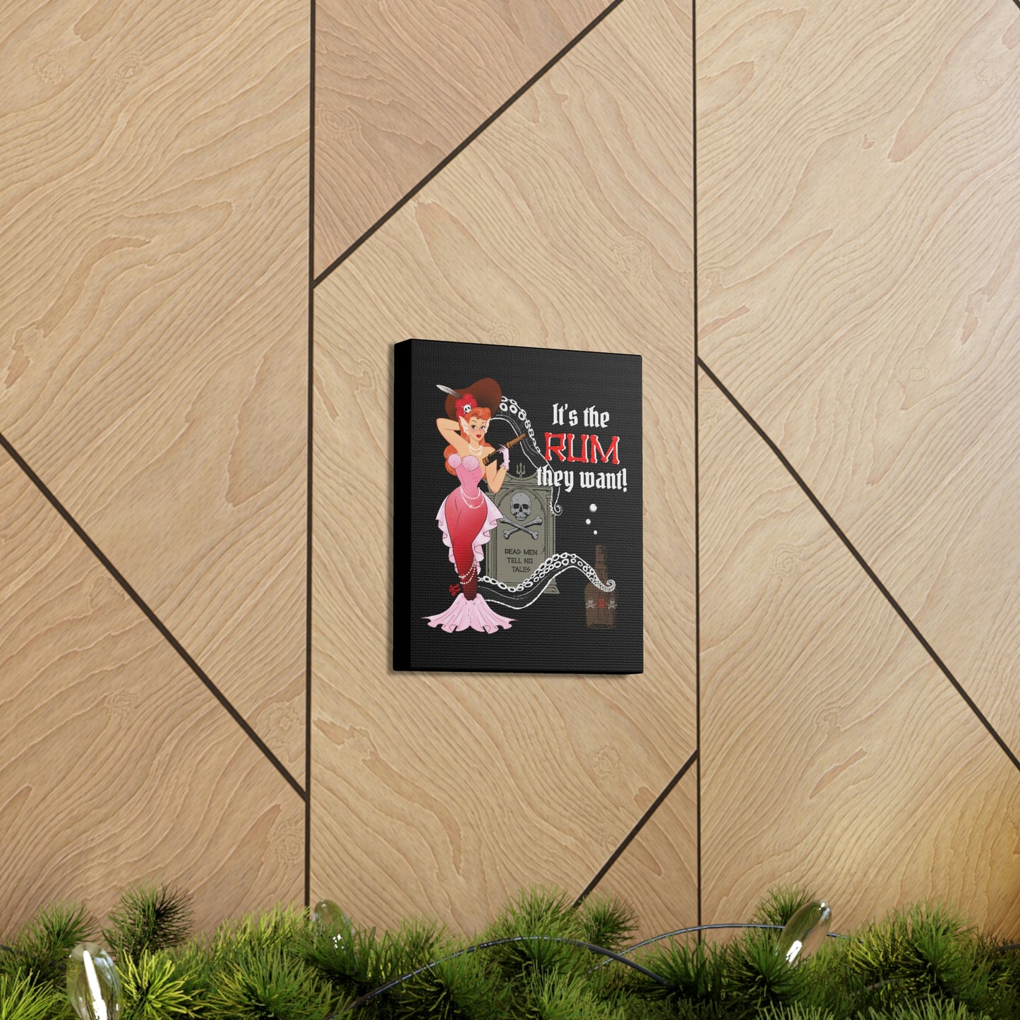 Red Headed Pirate Mermaid - Canvas Print