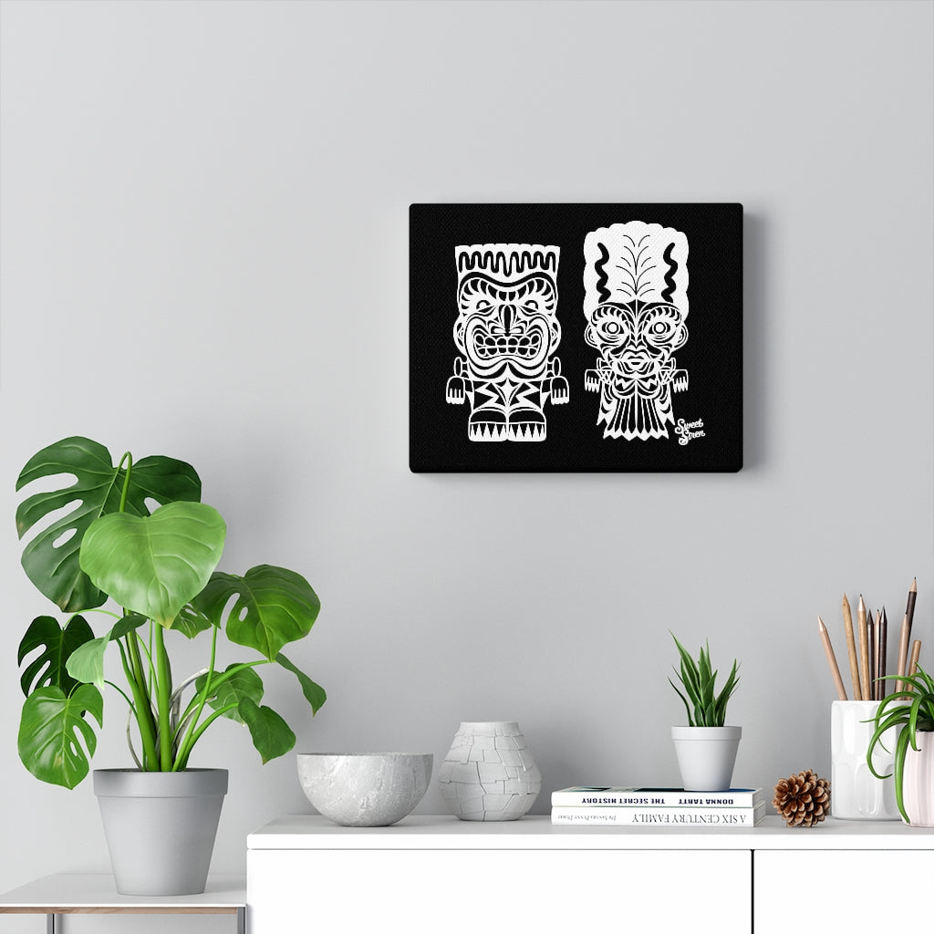 Franky & Bride Tiki Monsters - Canvas 10"x 8"