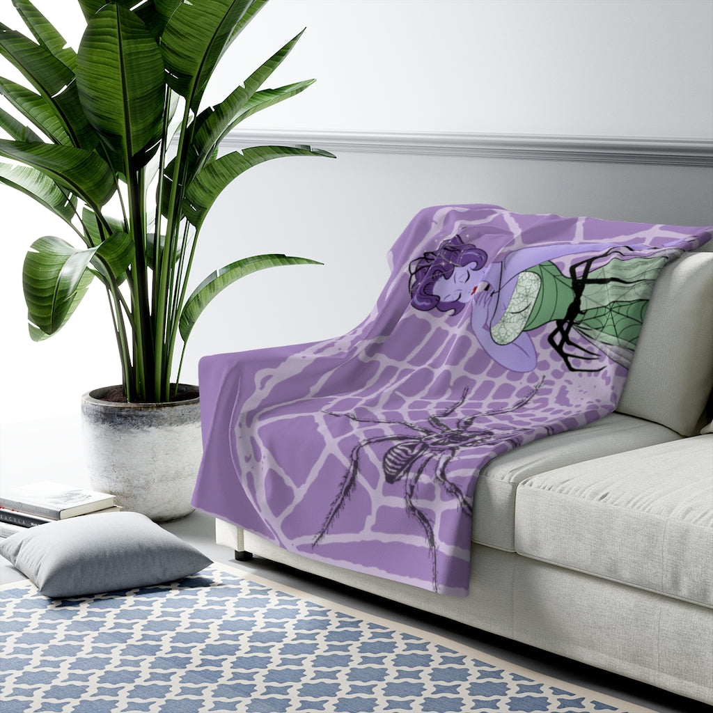 Spider Web Babe - Sherpa Fleece Blanket