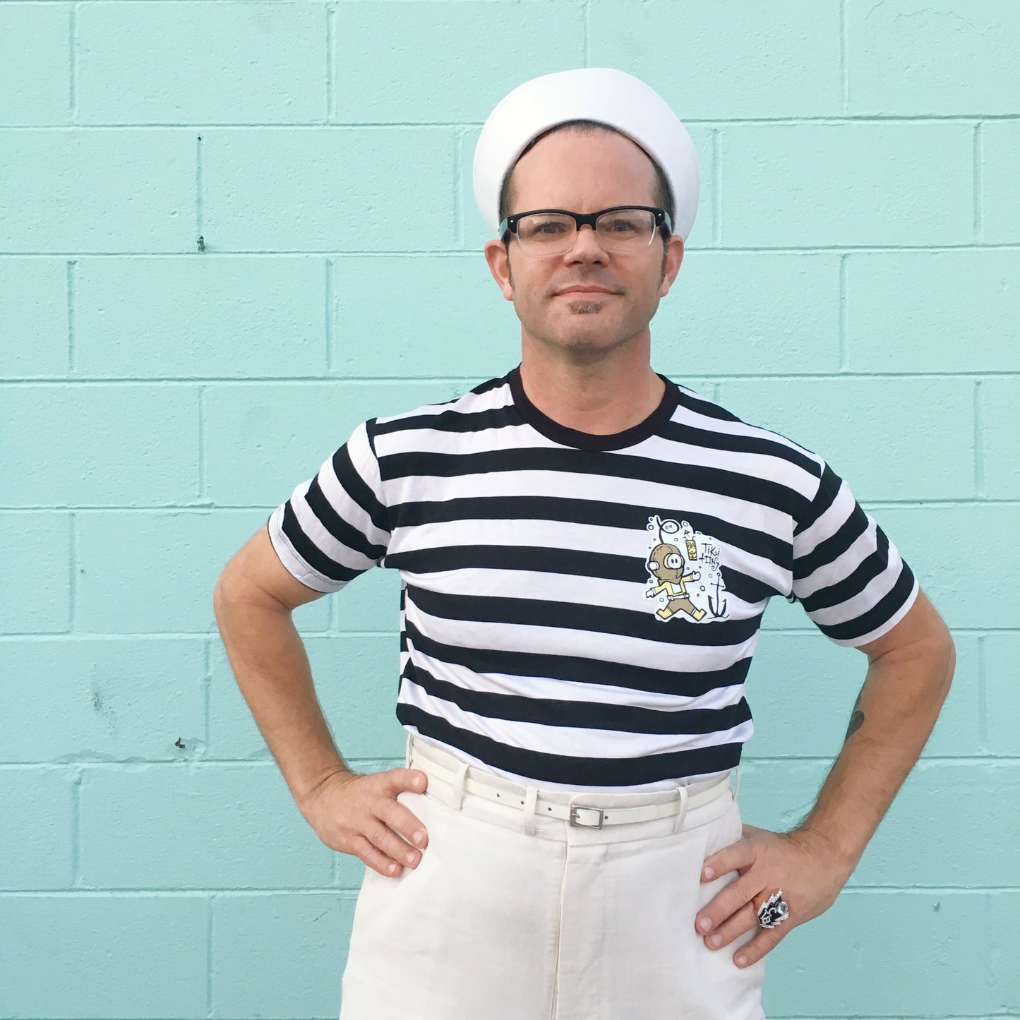 Tiki Tony Unisex Striped Diver Shirt