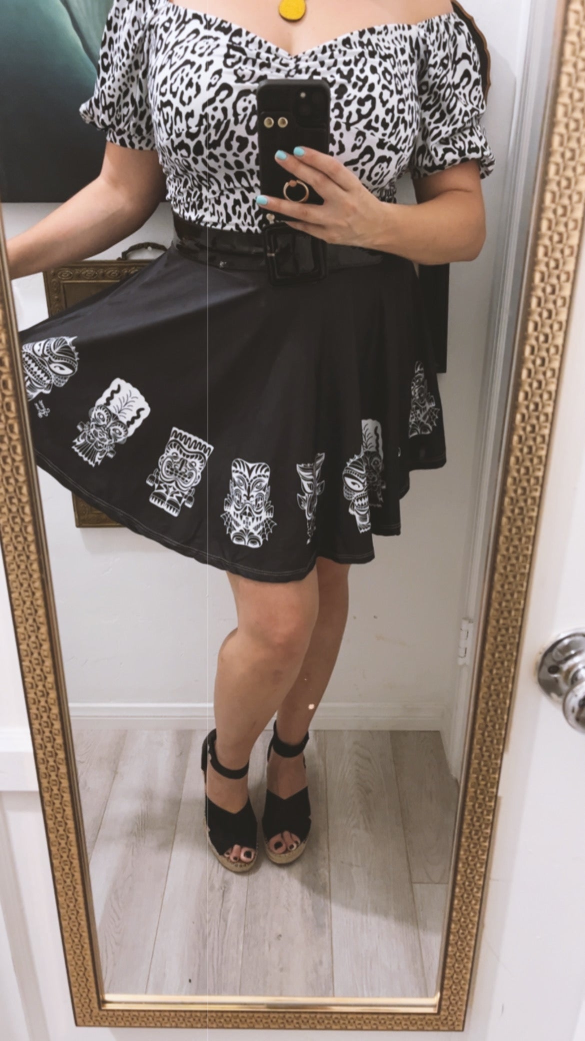 Tiki Monsters - Skater Skirt