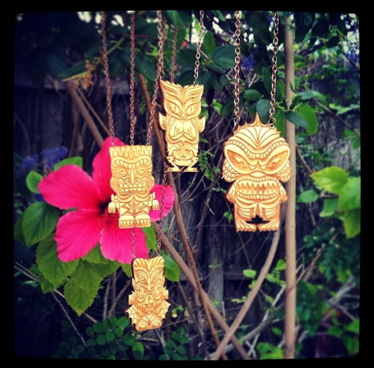 Frankenstein Monster Tiki Necklace- Small