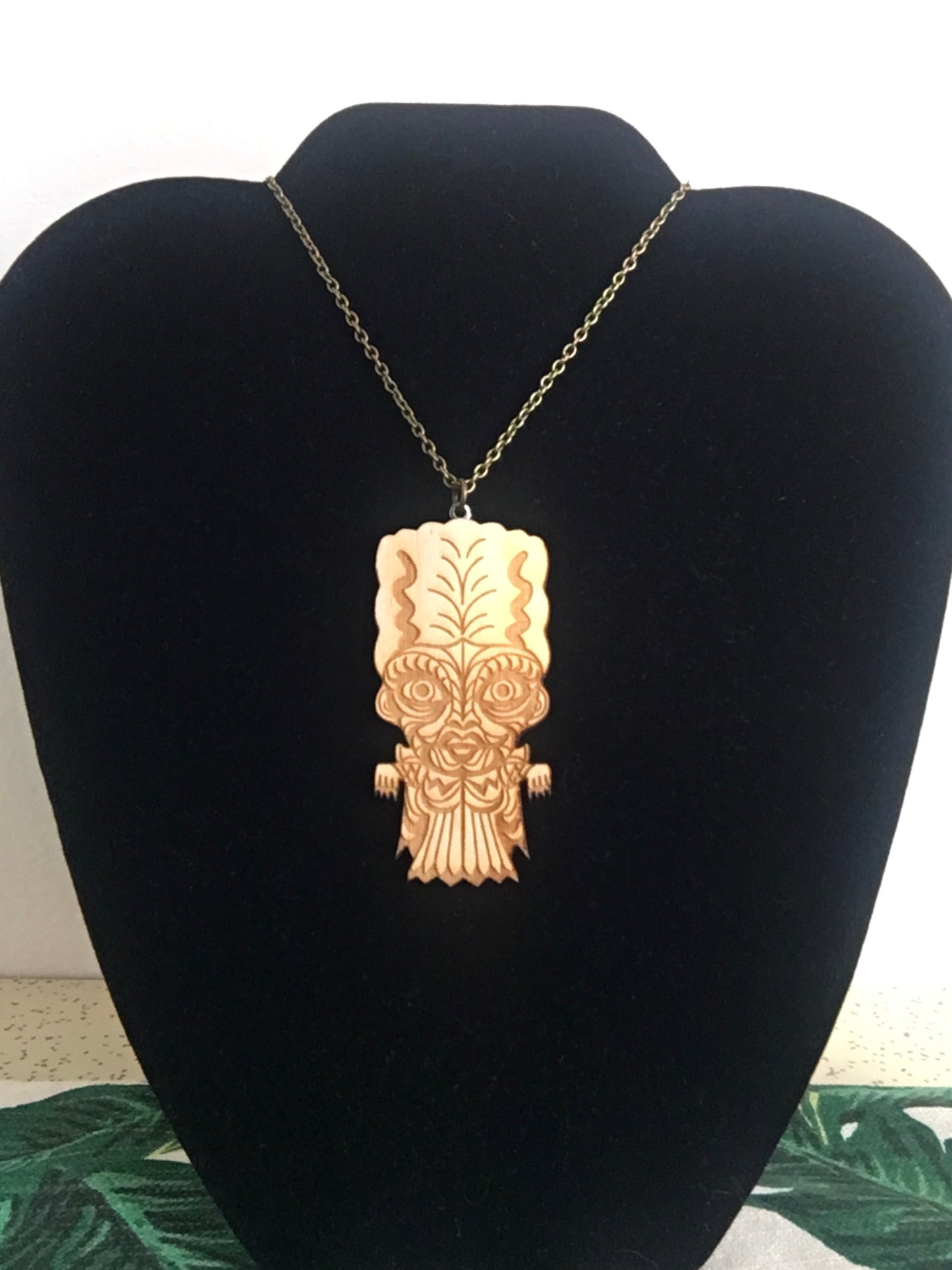 The Bride of Frankenstein Monster Tiki Necklace- Large