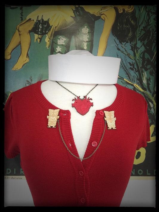 Wolfan Tiki Monster Collar - Sweater Pin Set