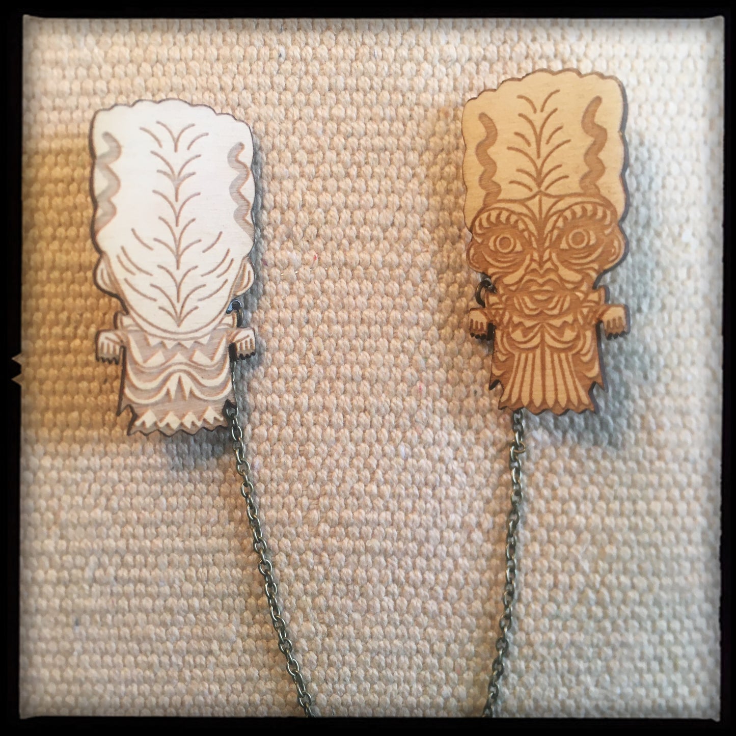 Bride of the Frankenstein Monster Tiki Collar-Sweater Pin Set