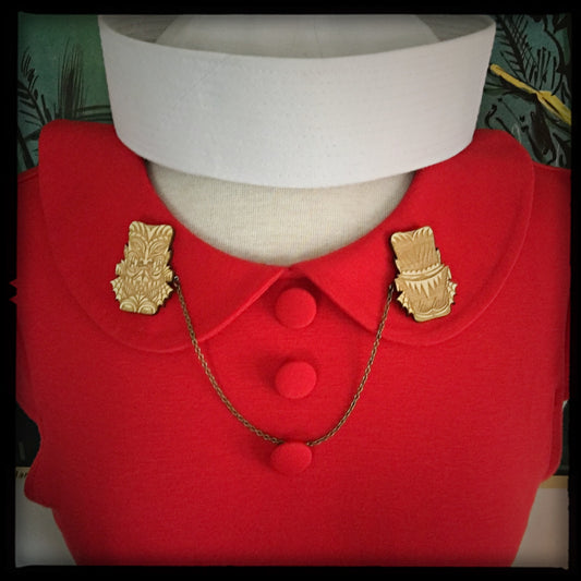 Dracula Tiki Monster Collar-Sweater Pin Set