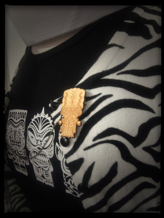Bride of the Frankenstein Monster Tiki Collar-Sweater Pin Set
