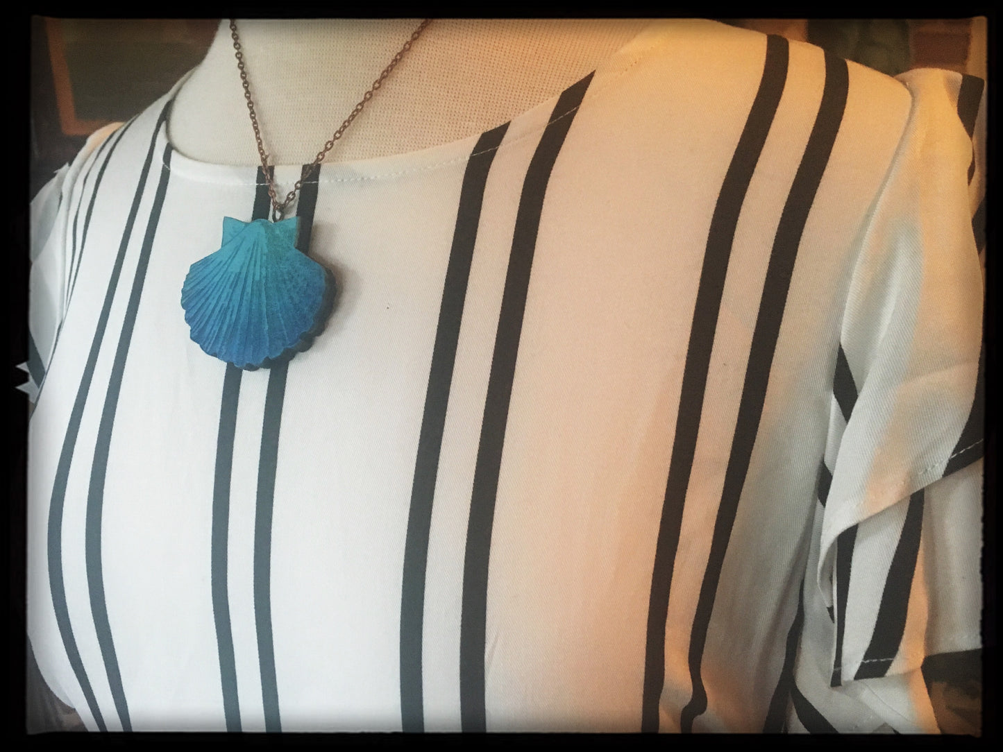 Aqua Sea Shell Necklace - Large