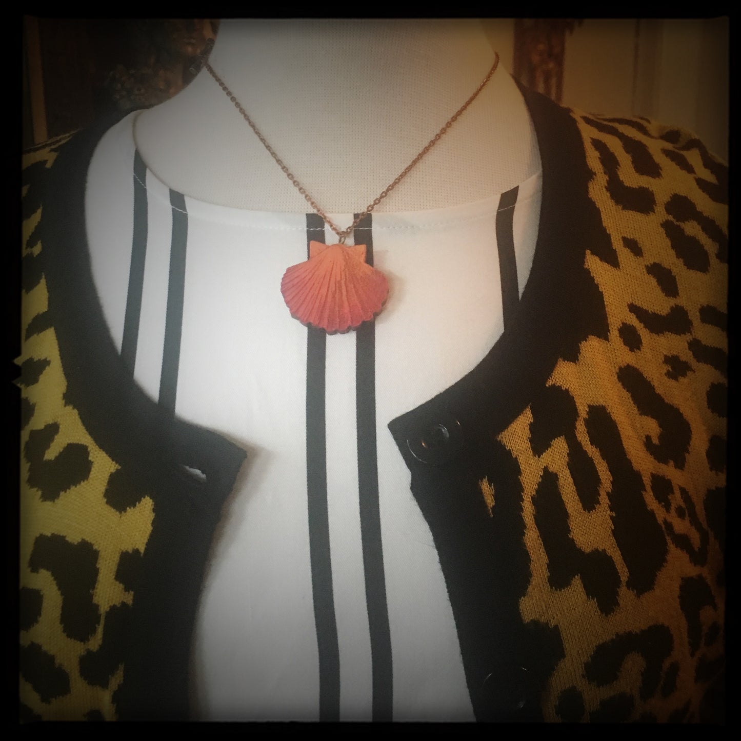 Peach Sea Shell Necklace - Small