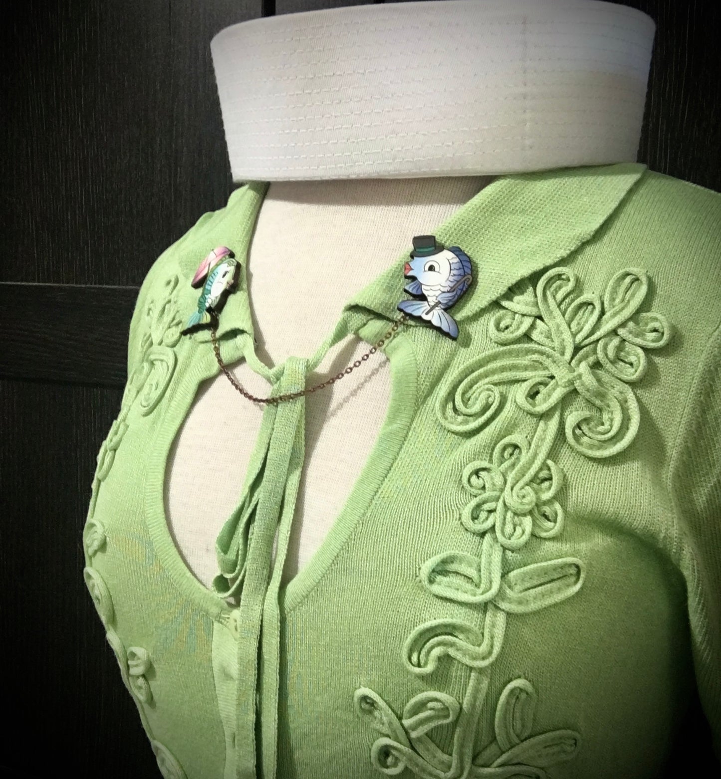 Dapper Fish Collar - Sweater Pin Set