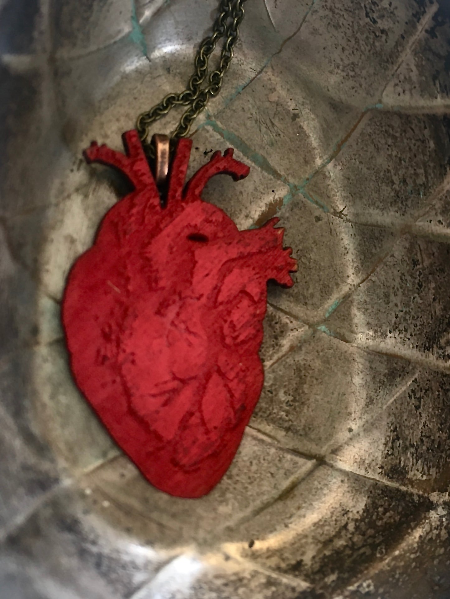 Human HEART wooden necklace