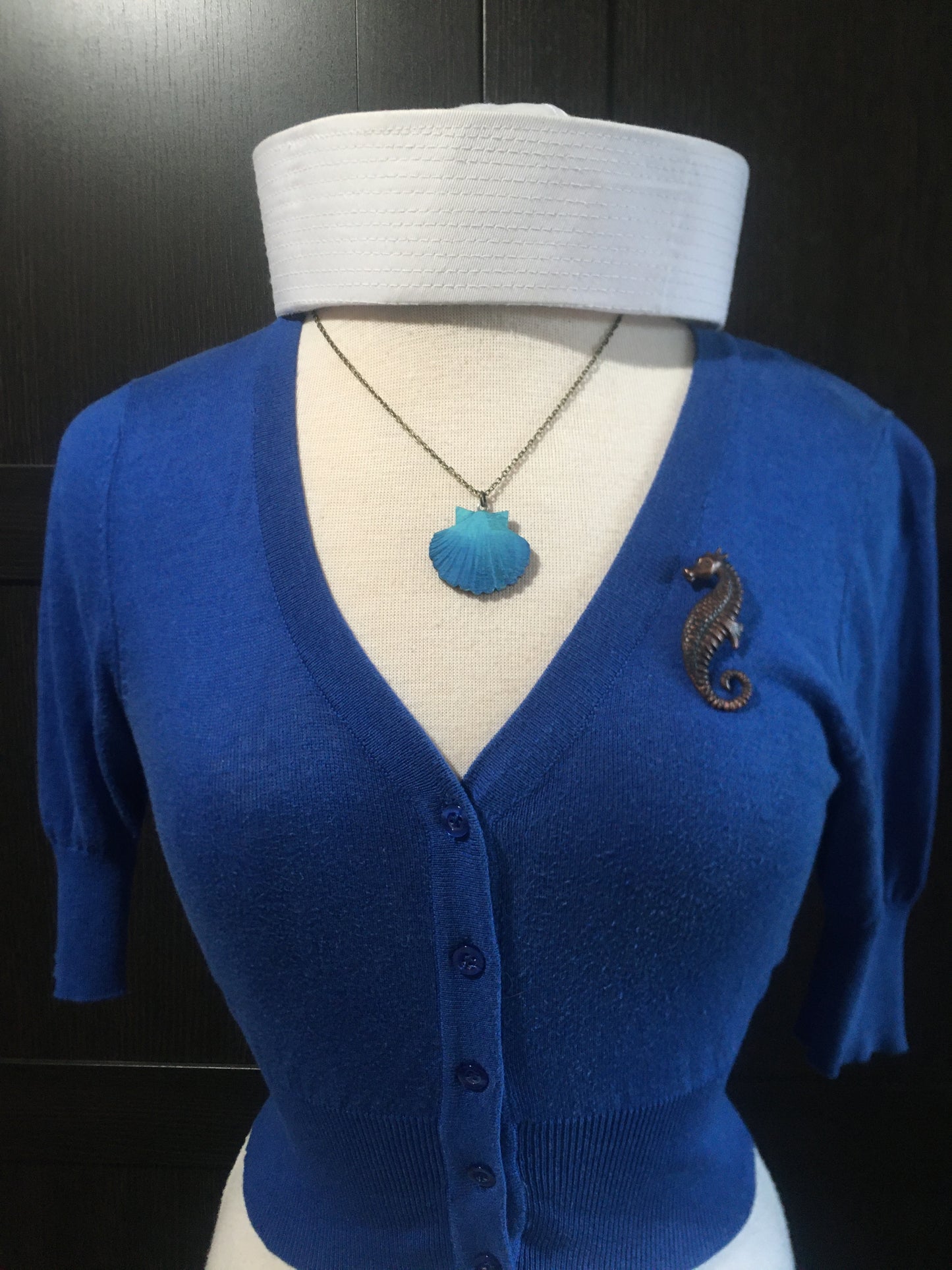 Aqua Sea Shell Necklace - Small