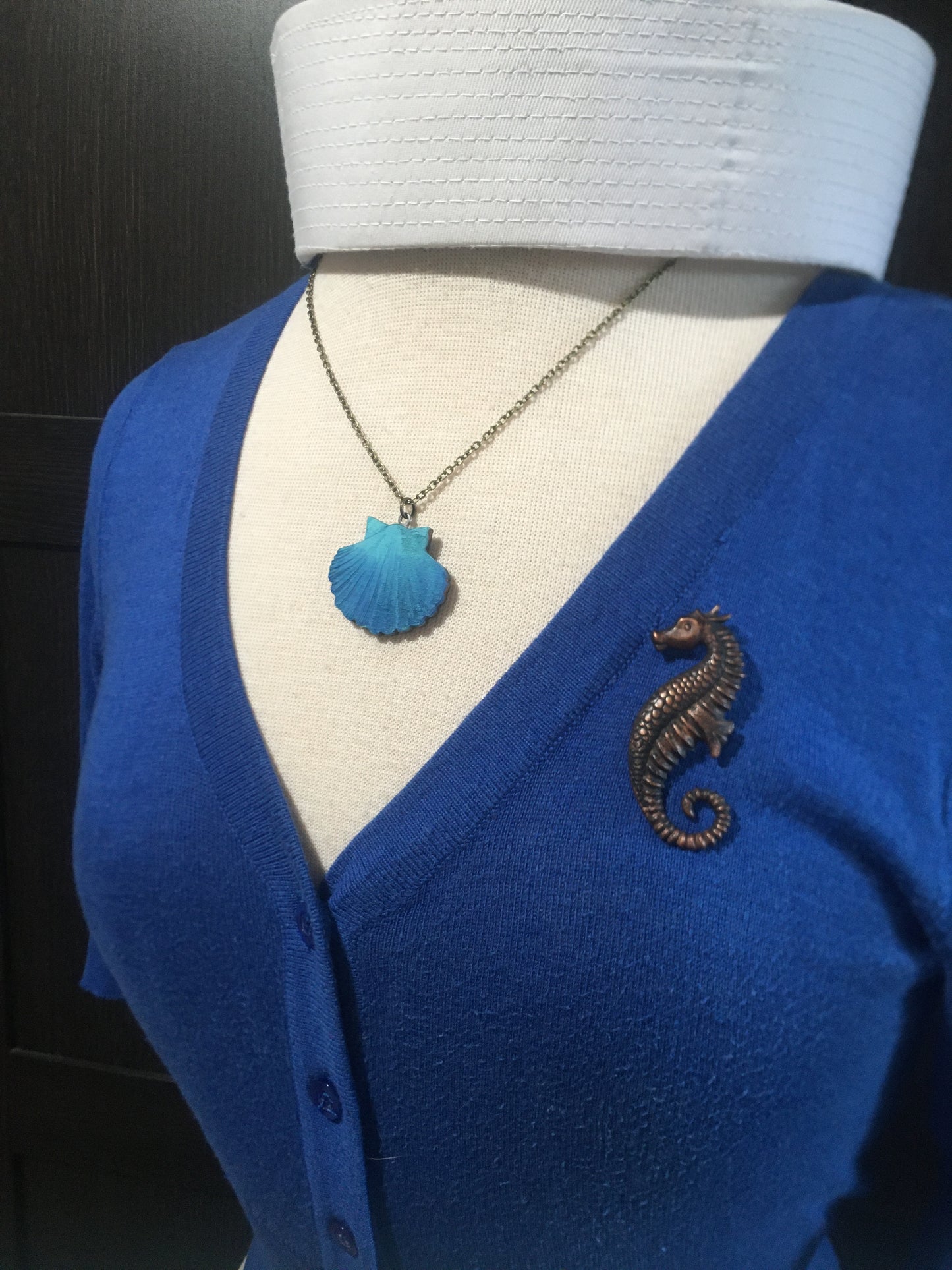 Aqua Sea Shell Necklace - Small