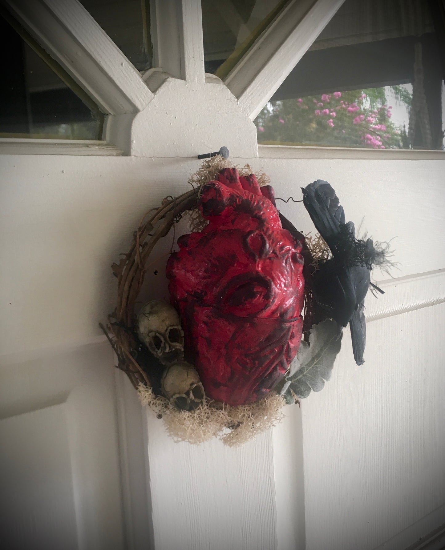Small Tell Tale Heart Raven Wreath