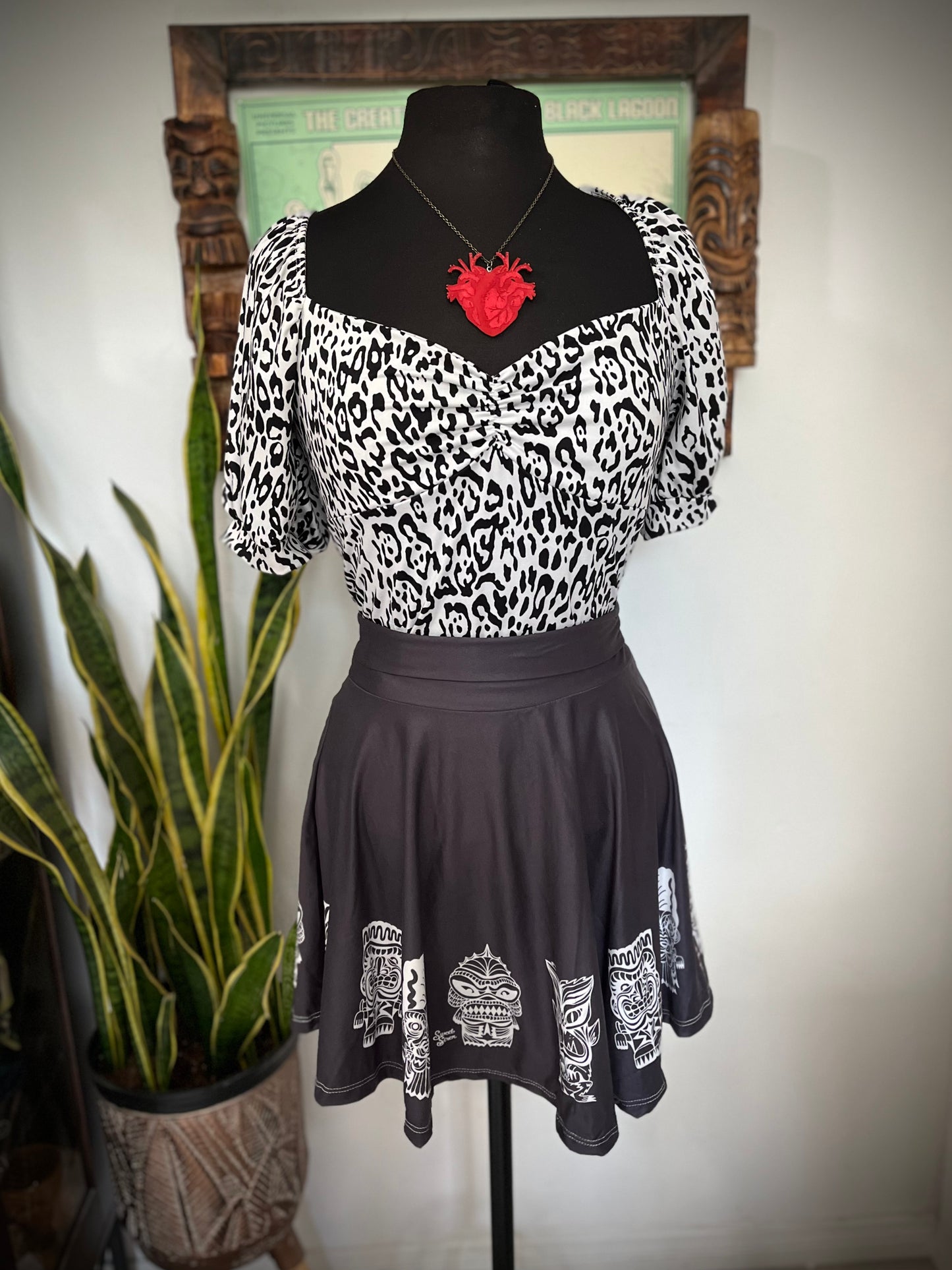 Tiki Monsters - Skater Skirt
