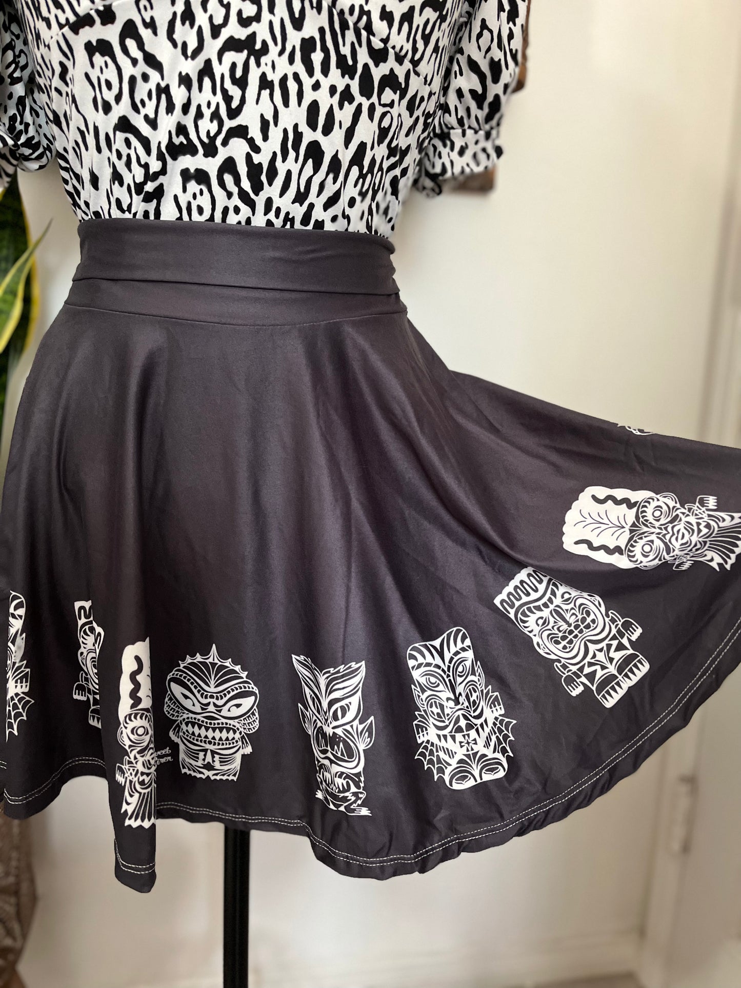 Tiki Monsters - Skater Skirt