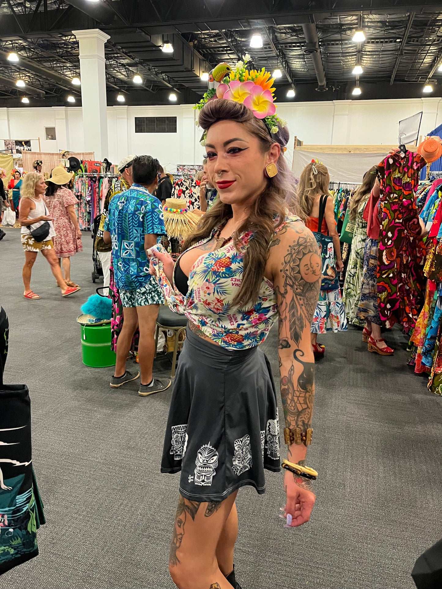 Tiki Monsters - Skater Skirt