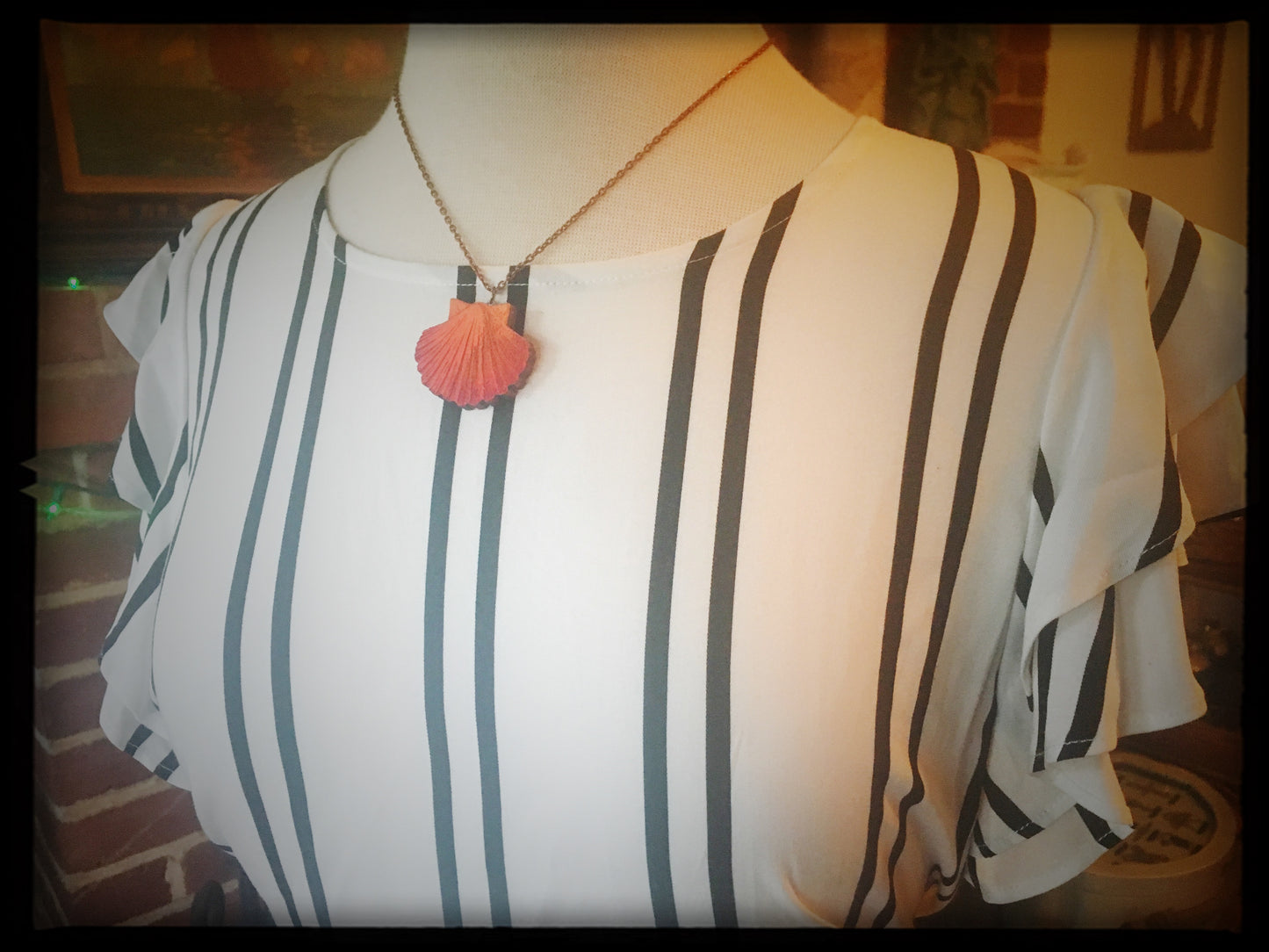 Peach Sea Shell Necklace - Small