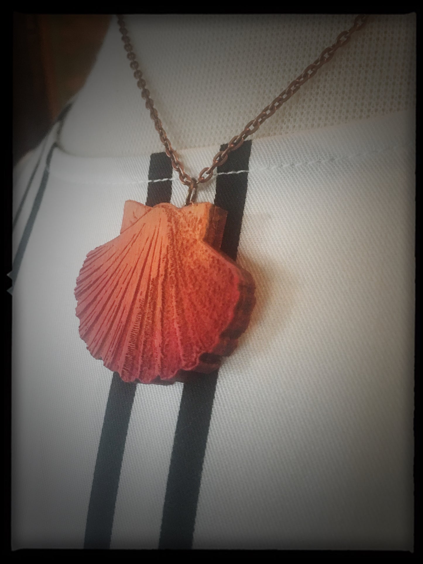 Peach Sea Shell Necklace - Large