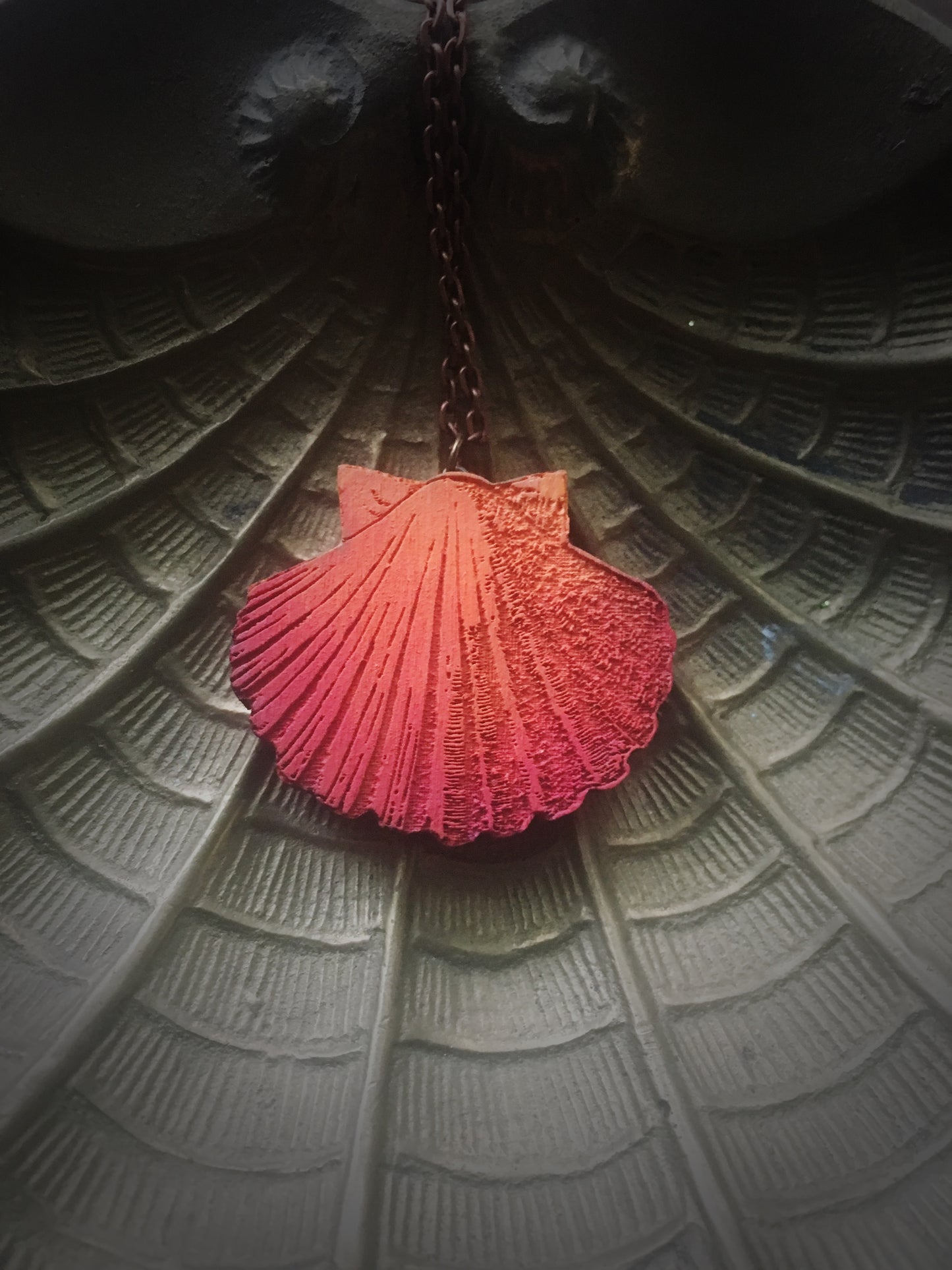 Peach Sea Shell Necklace - Small