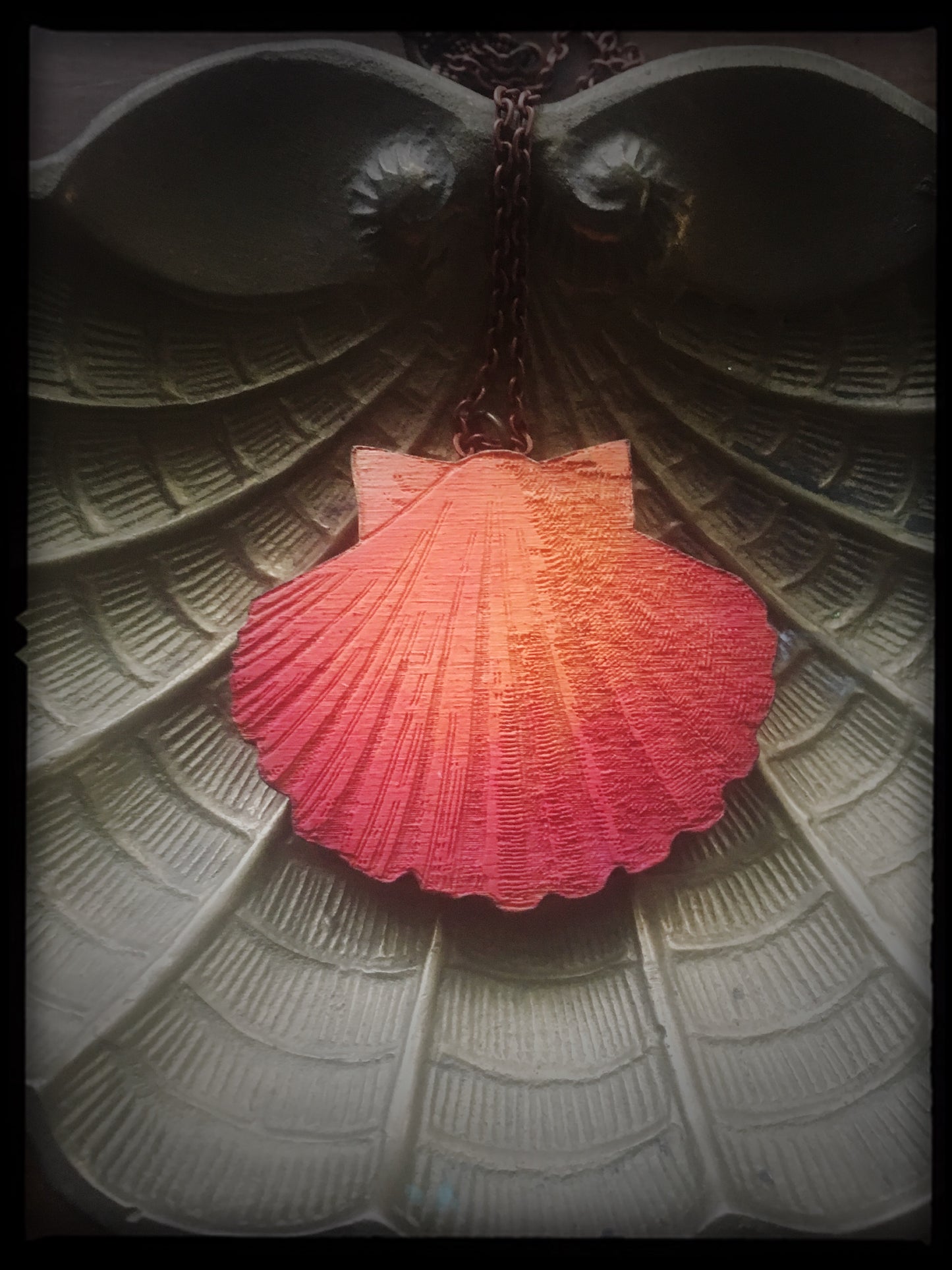 Peach Sea Shell Necklace - Large