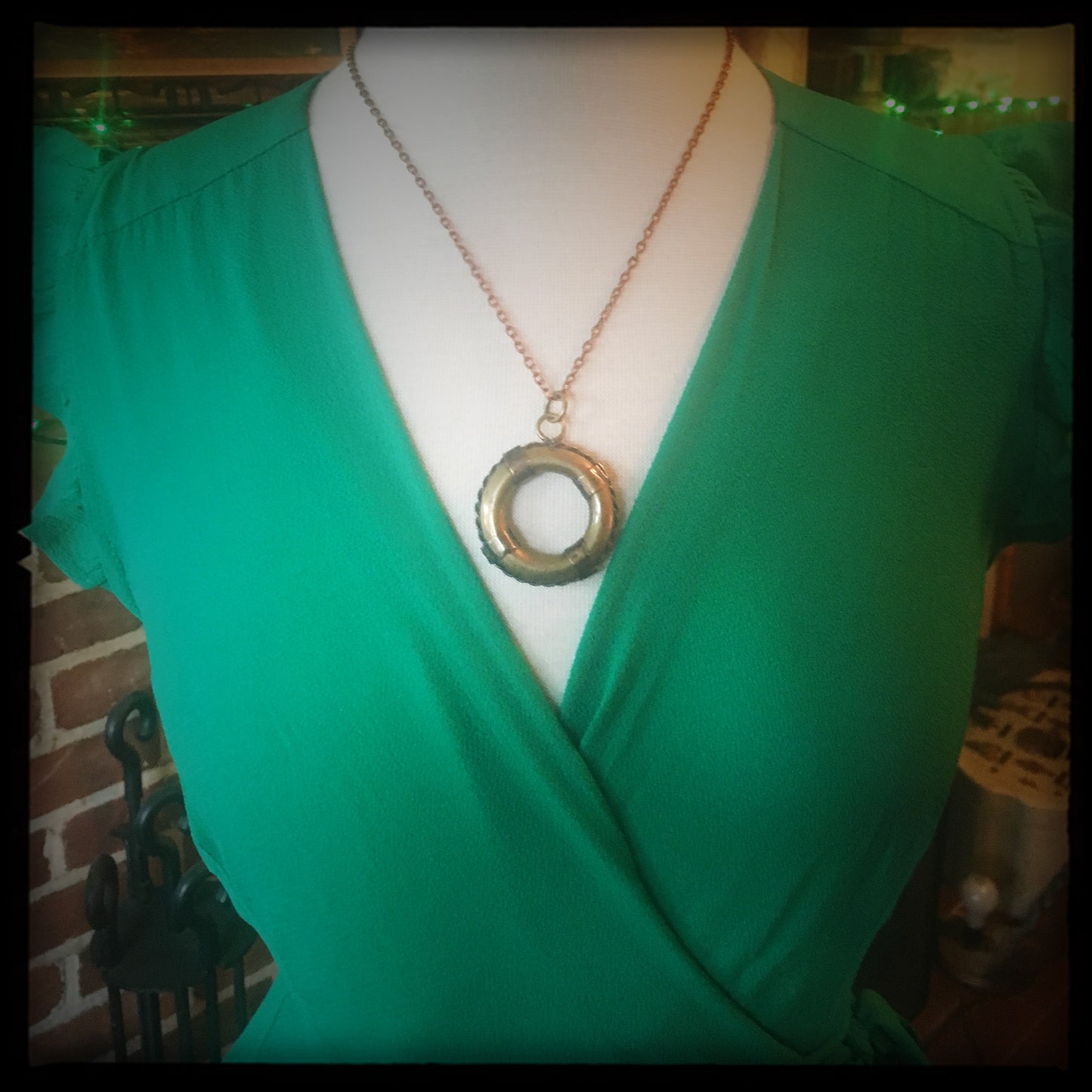 Lifesaver - Antiqued Brass Necklace