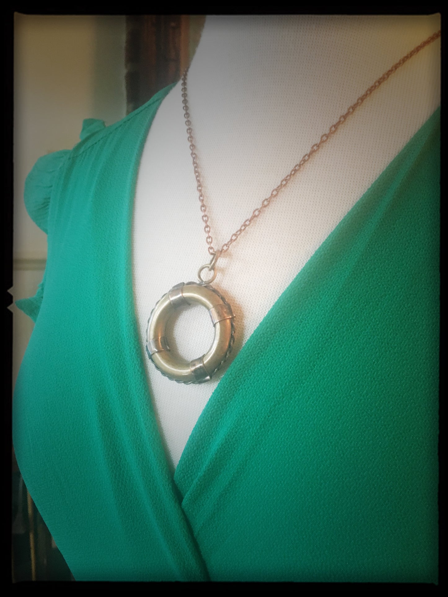 Lifesaver - Antiqued Brass Necklace