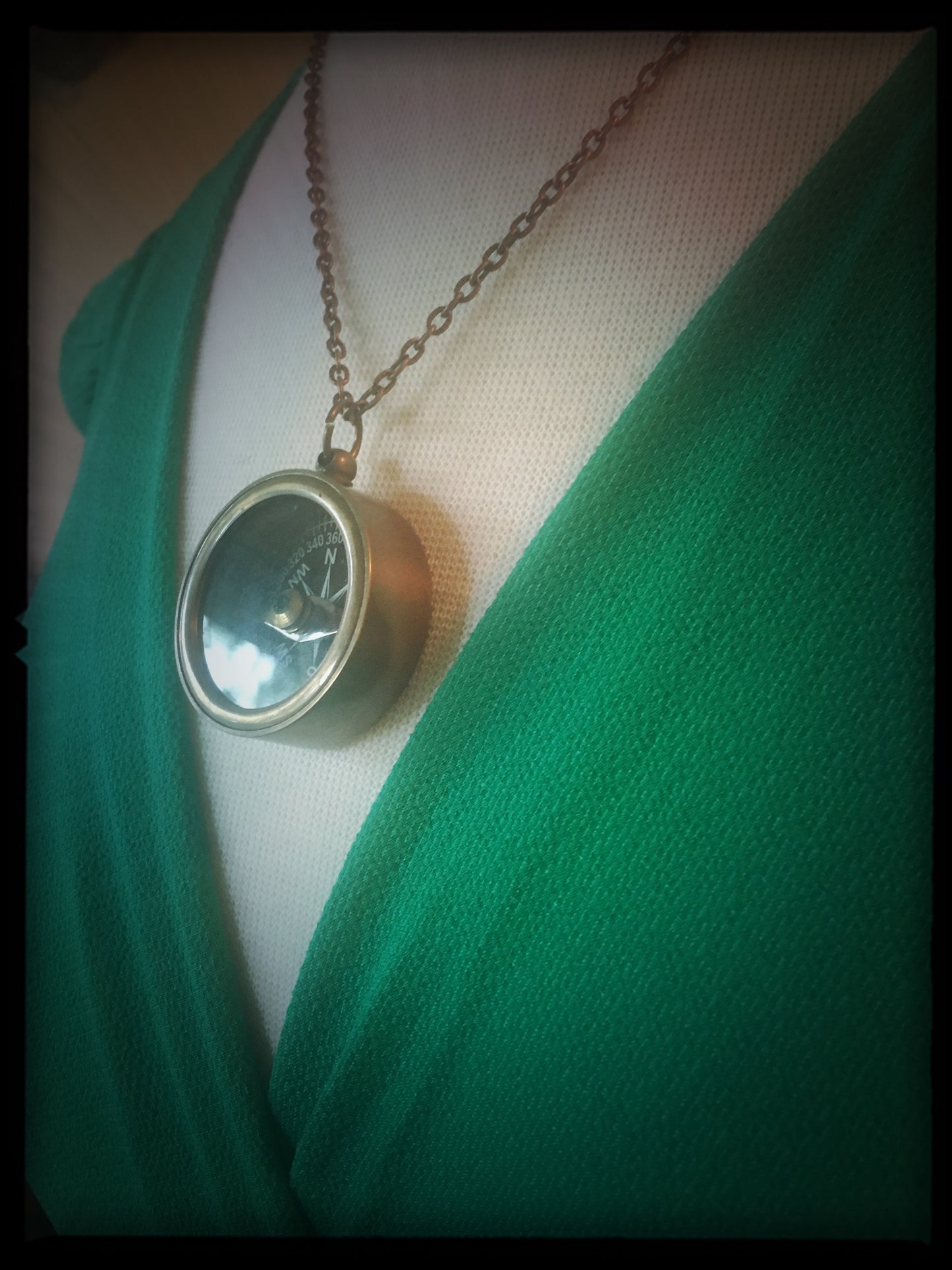 Compass - Antiqued Brass Necklace