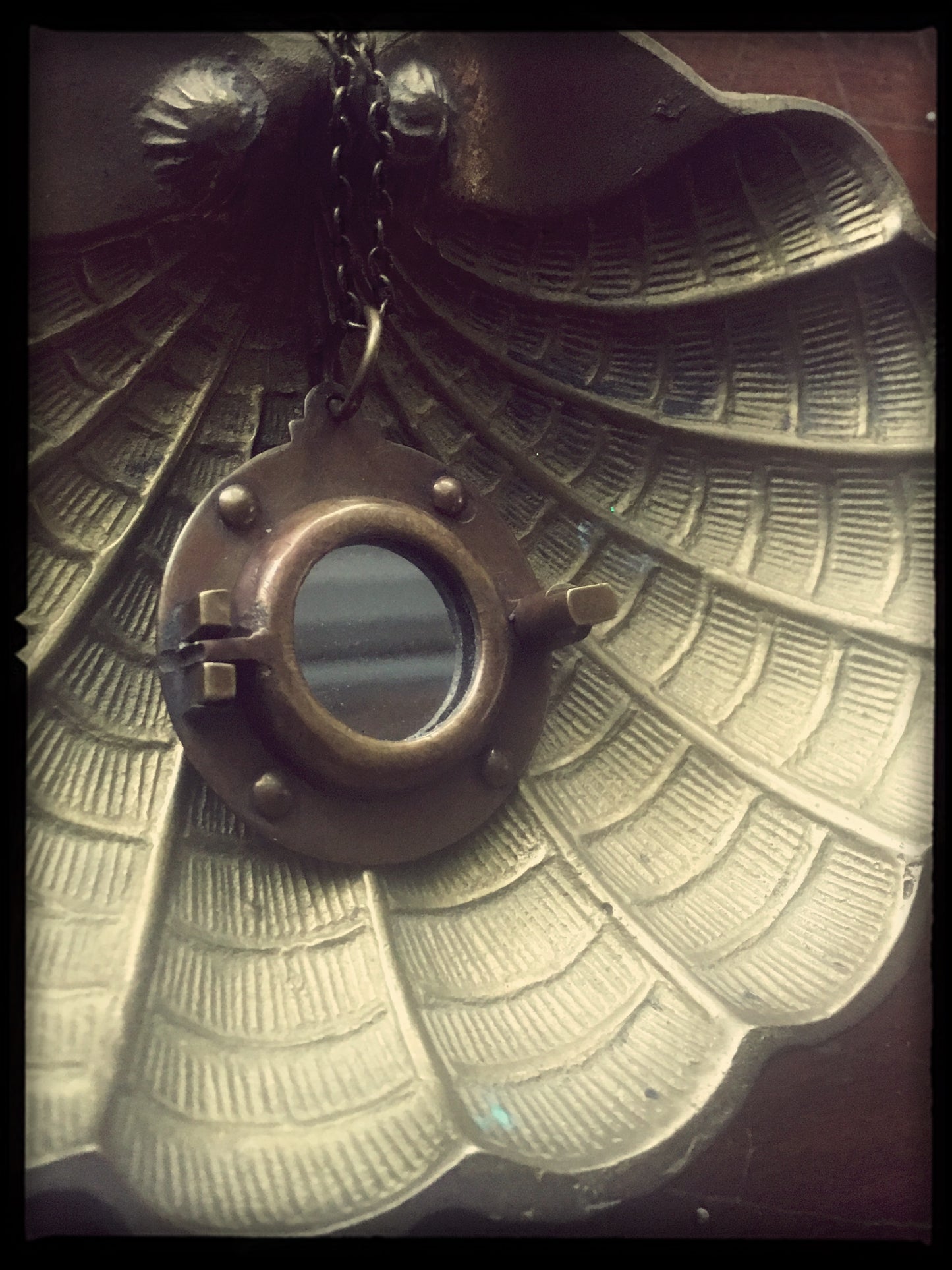 Porthole - Antiqued Brass Necklace