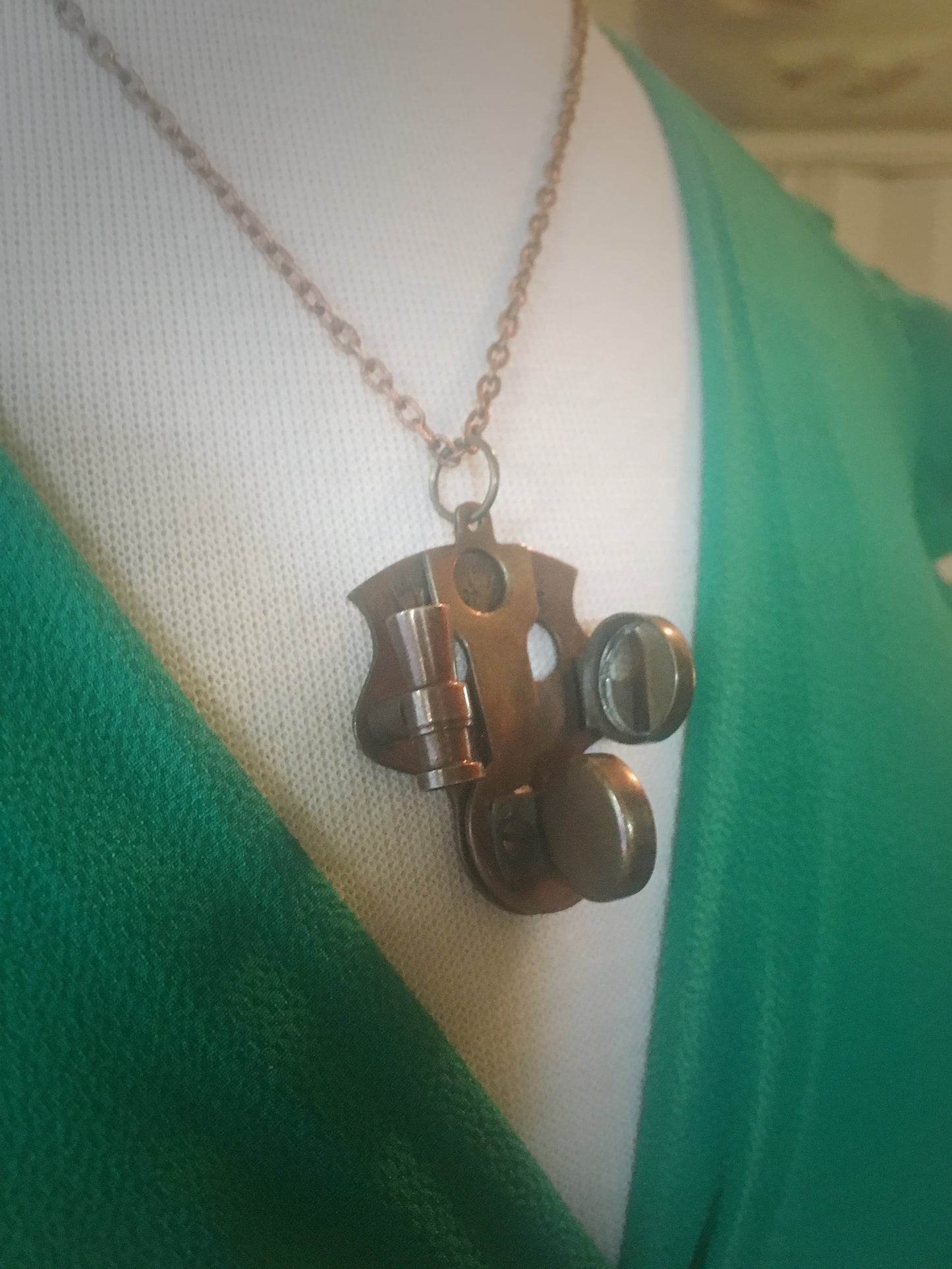 Sextant - Antiqued Brass Necklace