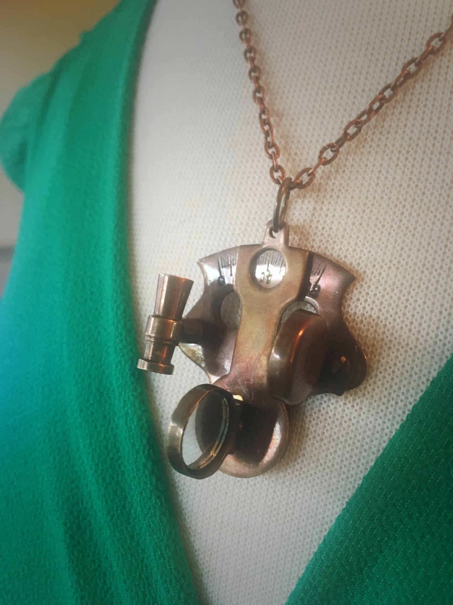 Sextant - Antiqued Brass Necklace