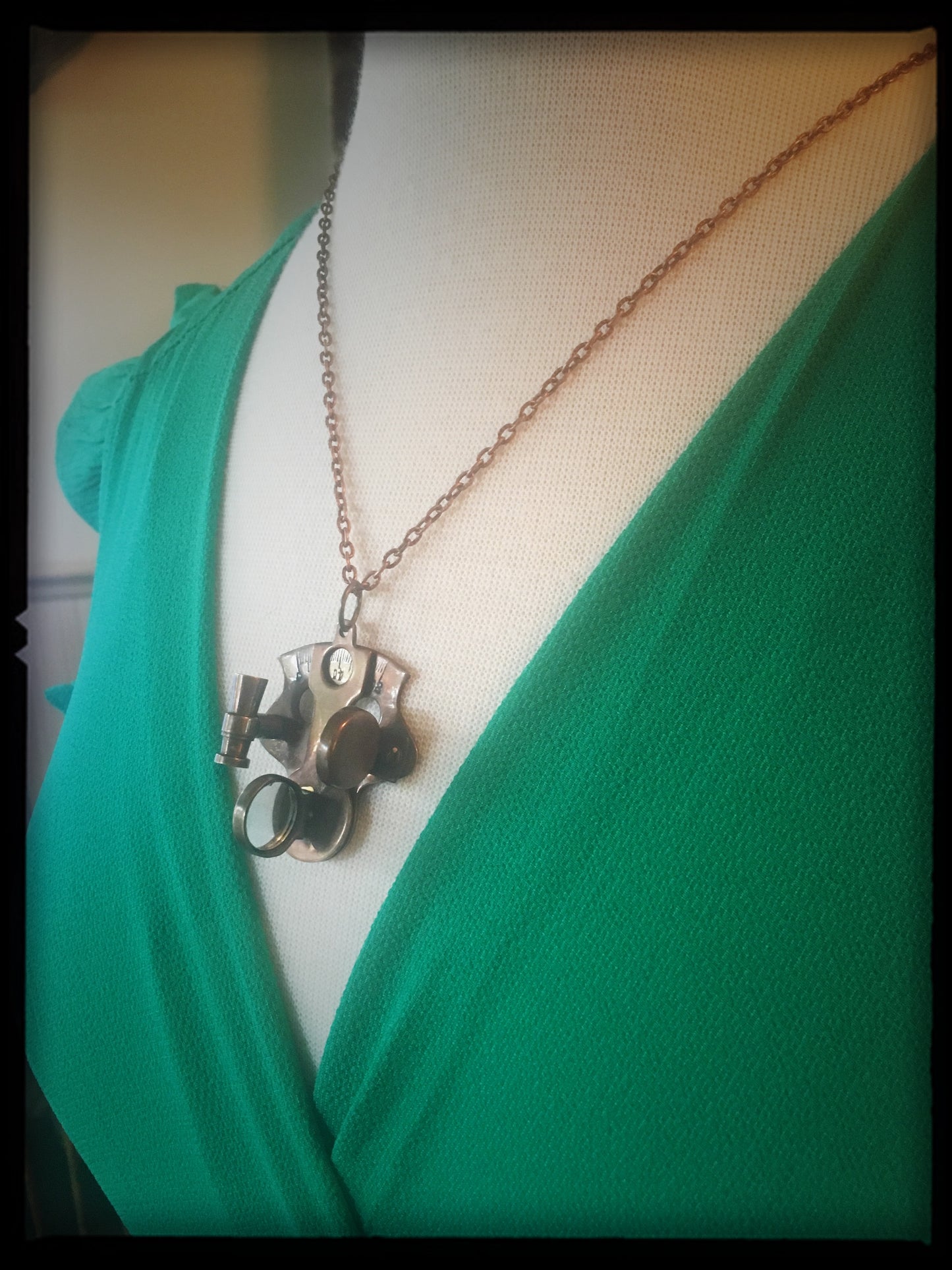Sextant - Antiqued Brass Necklace