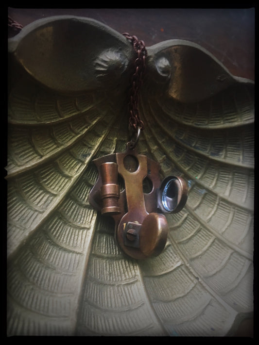 Sextant - Antiqued Brass Necklace