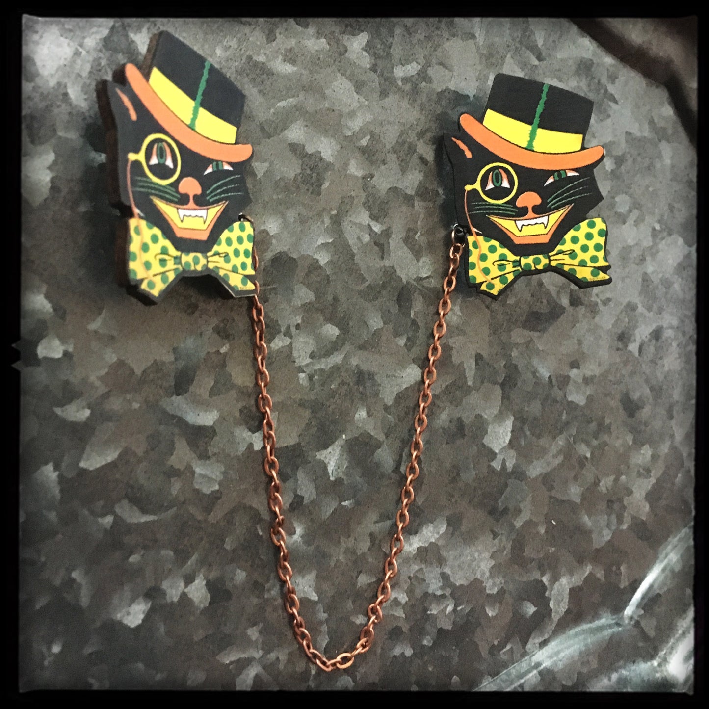 Halloween Cat Collar - Sweater Pin Set