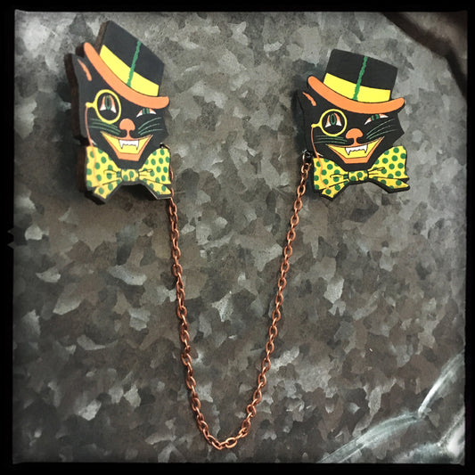 Halloween Cat Collar - Sweater Pin Set