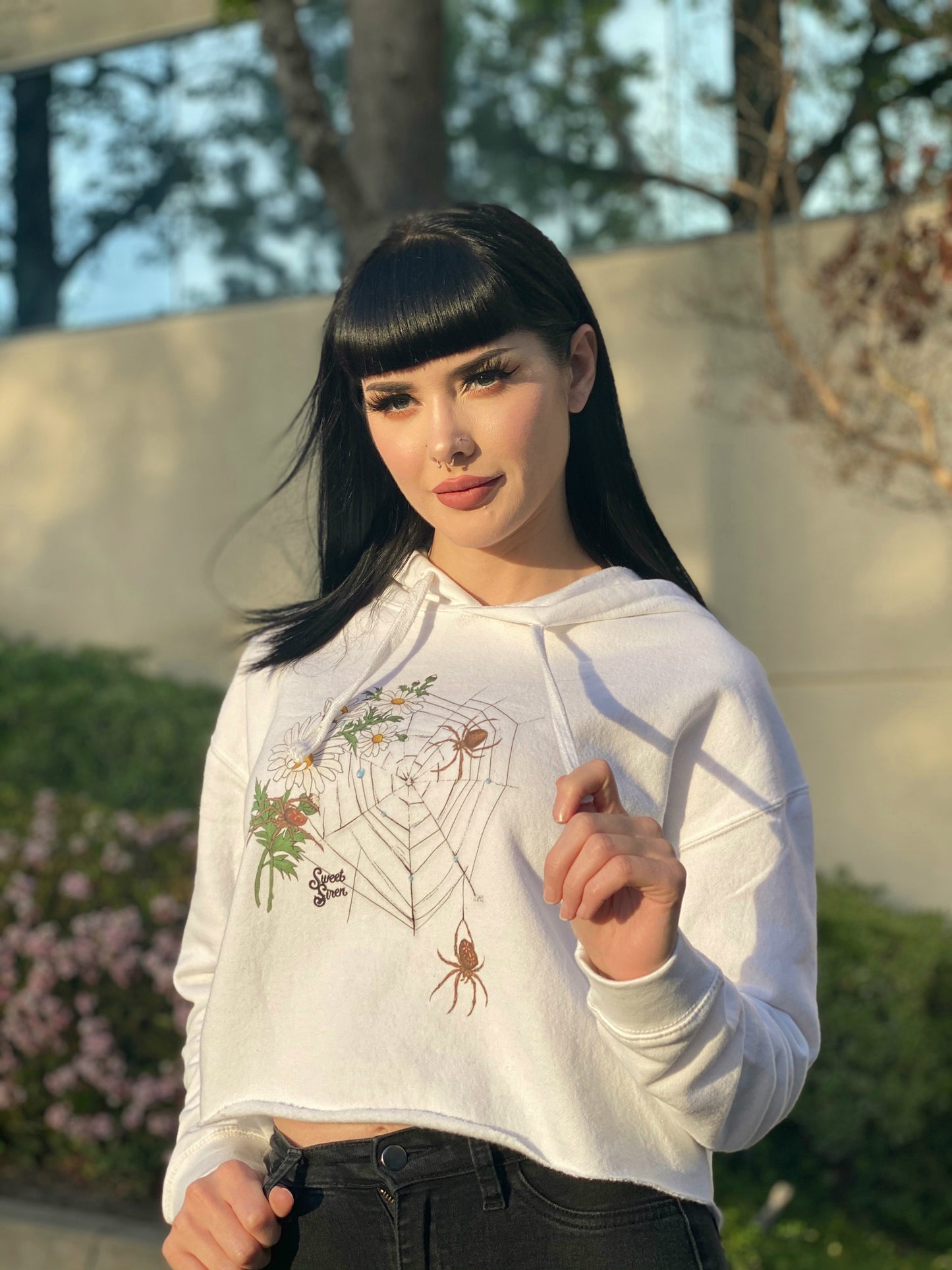 Daisy Spider Web - High Waisted Hoodie