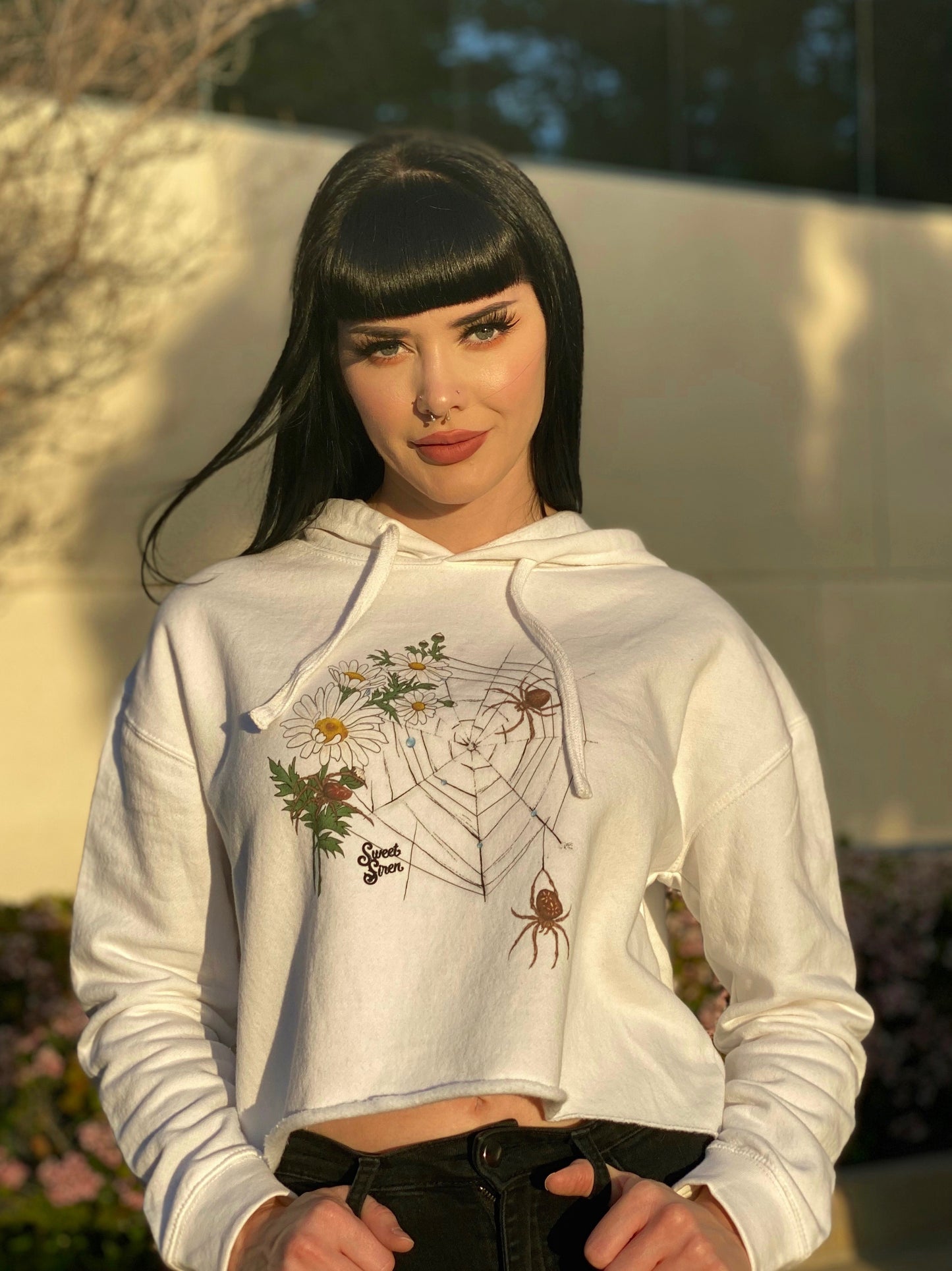 Daisy Spider Web - High Waisted Hoodie