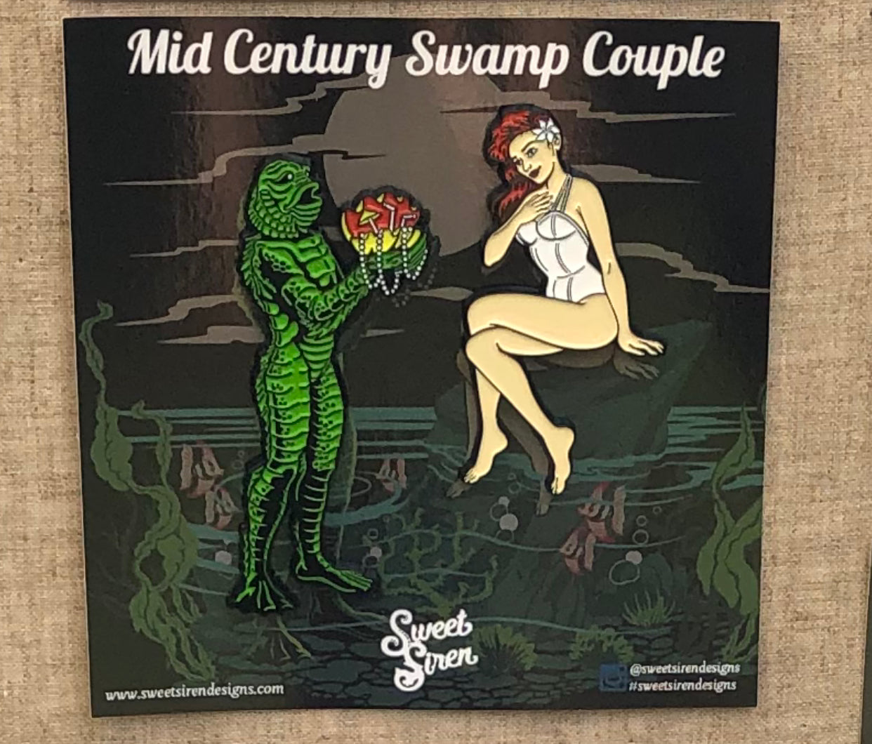 Mid Century Swamp Couple - Enamel Pin Set