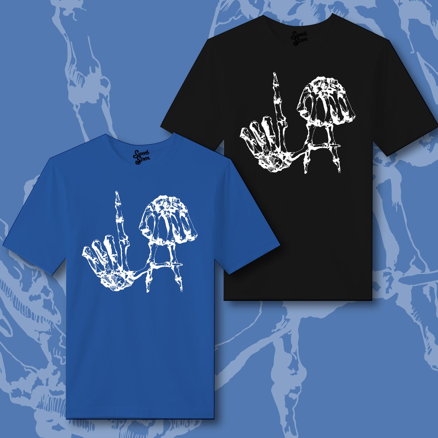 LA Skeleton Hands - UNISEX DODGER BLUE Tee