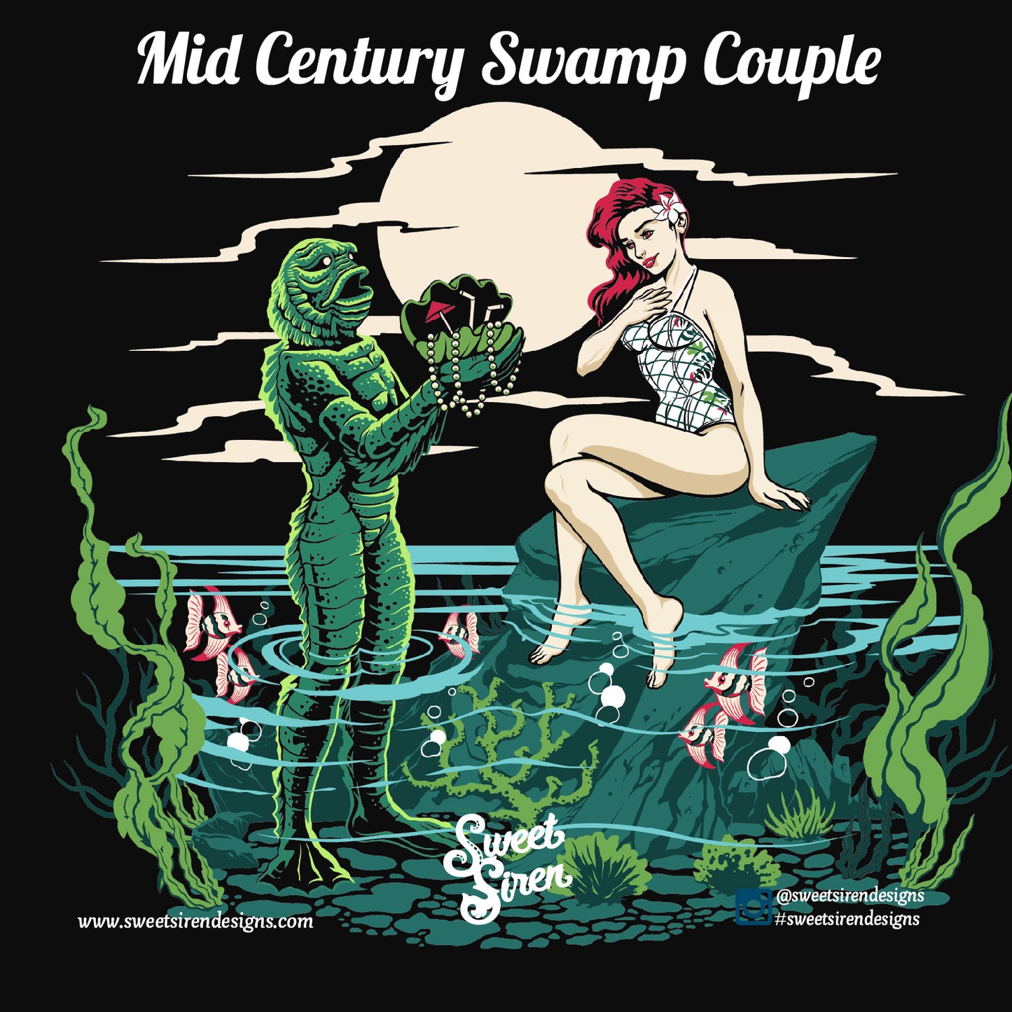 Mid century Swamp Couple - Unisex Tee