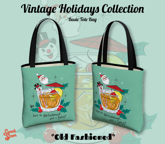 Old Fashioned with a Twist - Basic Tote - Retro Mint