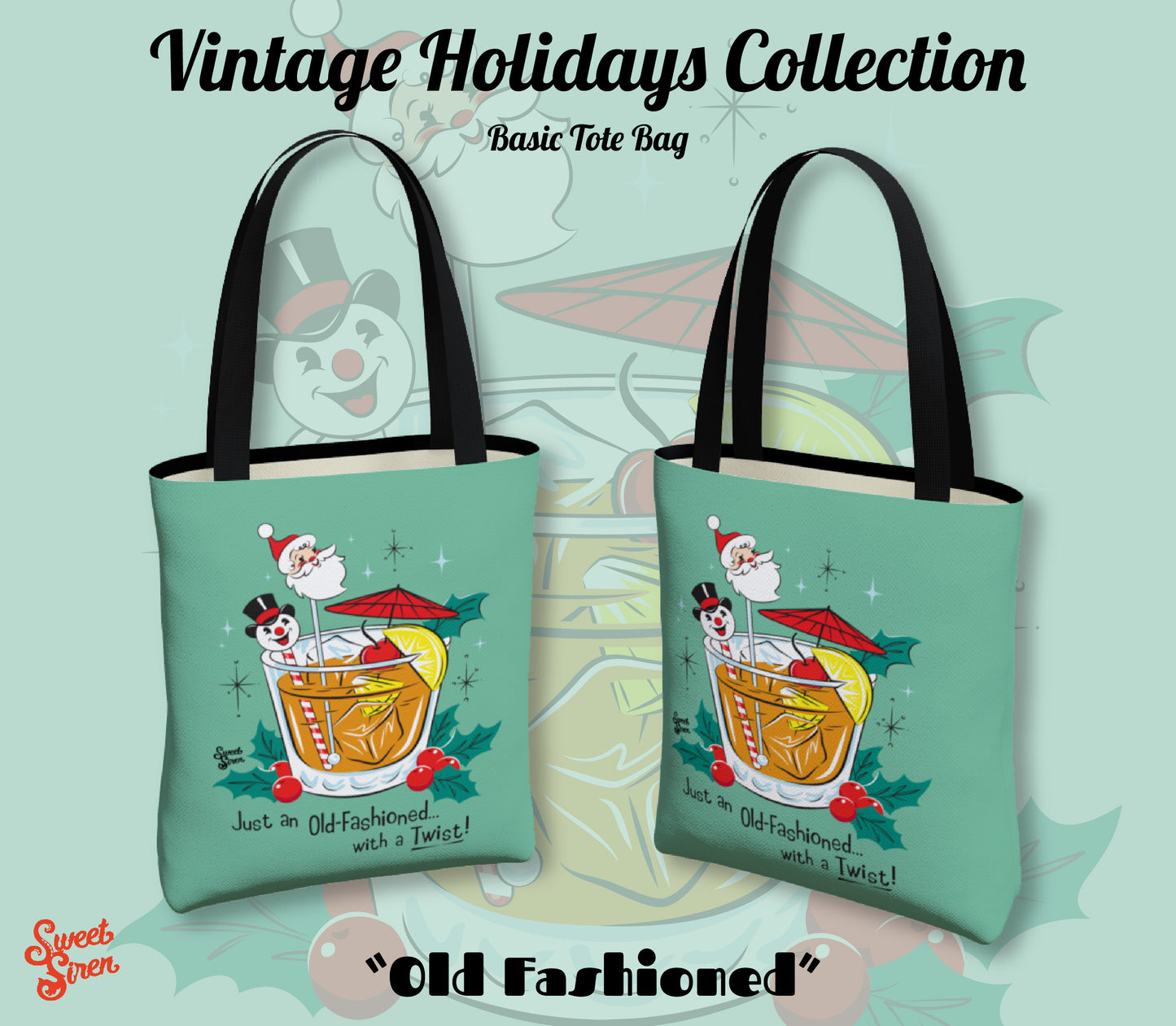 Old Fashioned with a Twist - Urban Tote - Retro Mint