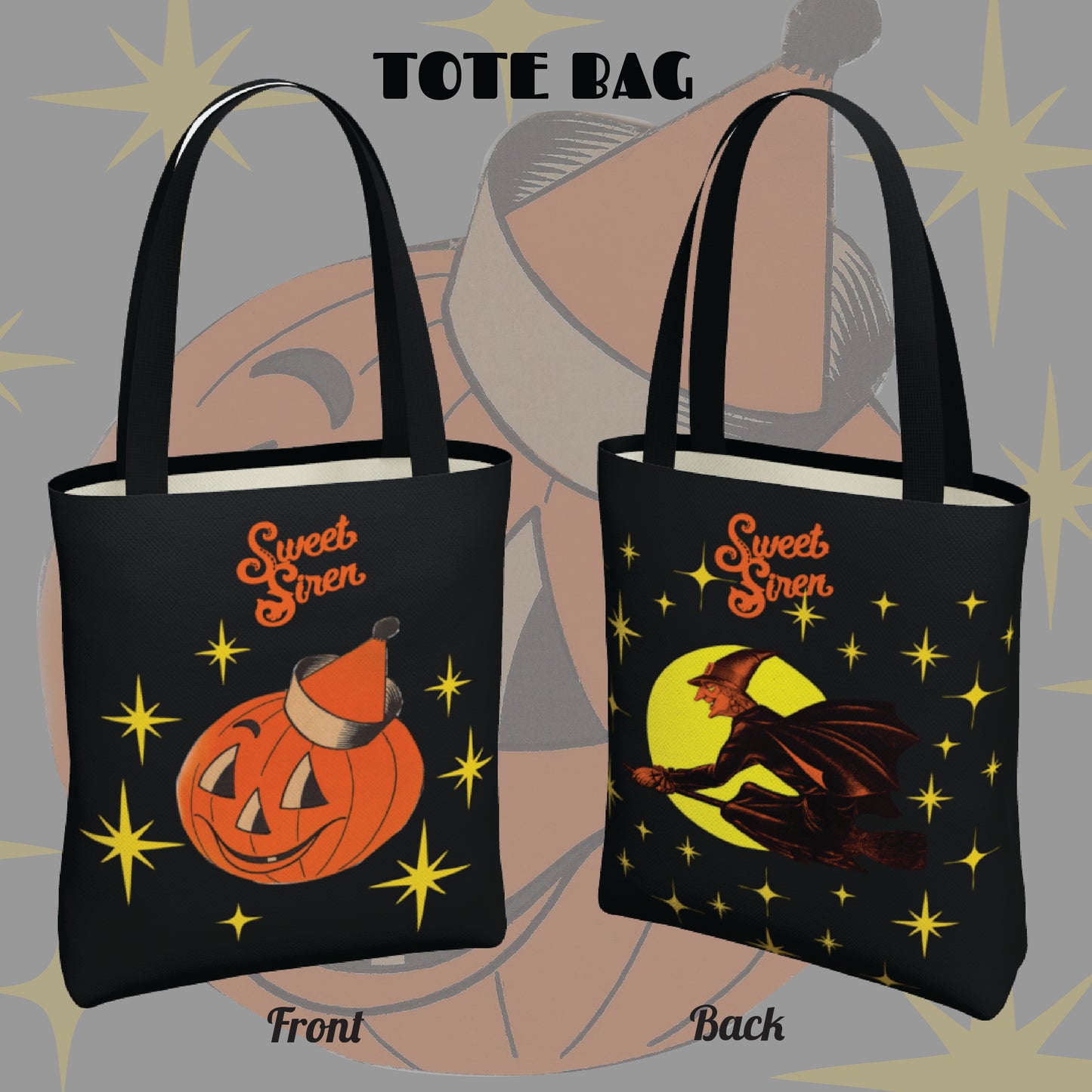 Retro Hallowen Starlight - BASIC Tote Bag