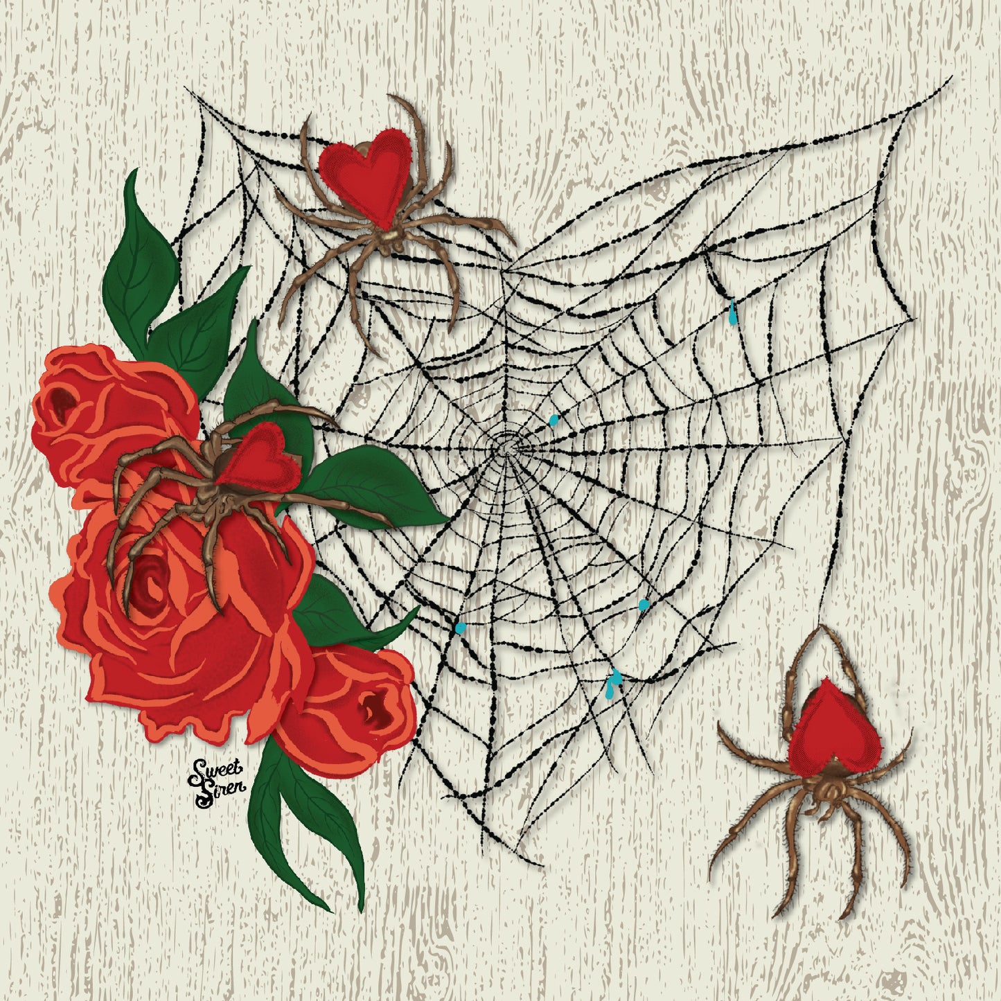 Valentine's Spider Web - Postcard Card